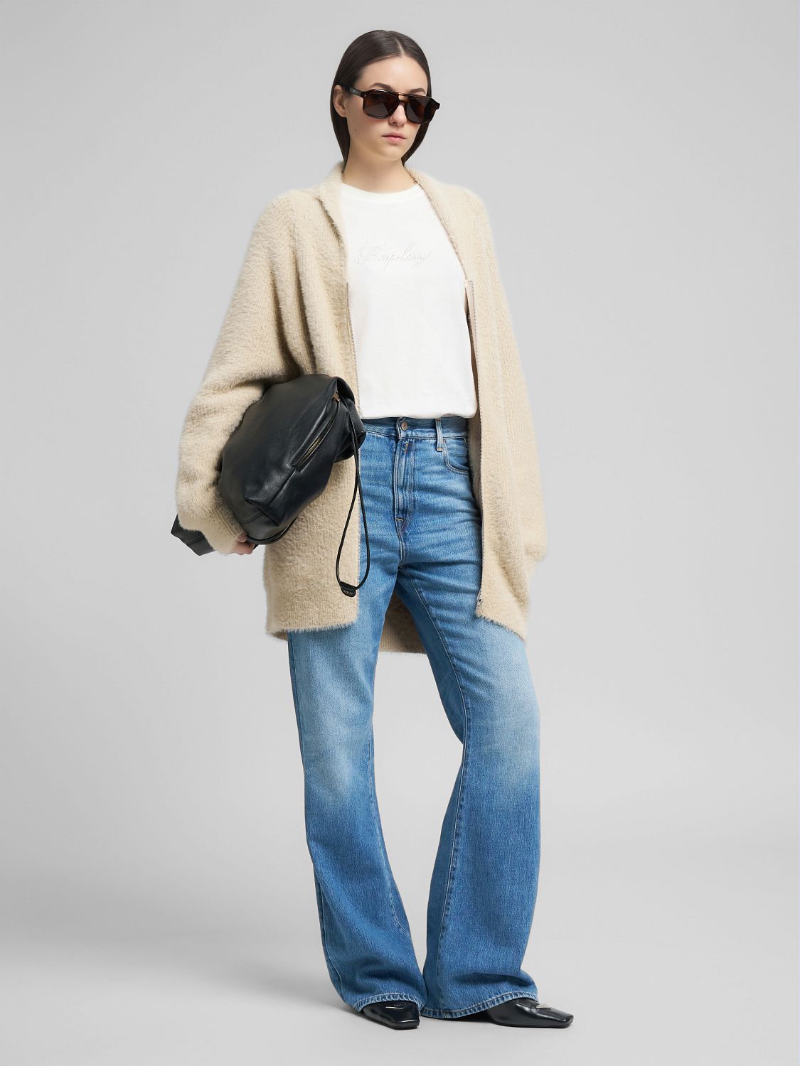 Dlouhý kardigan na zip