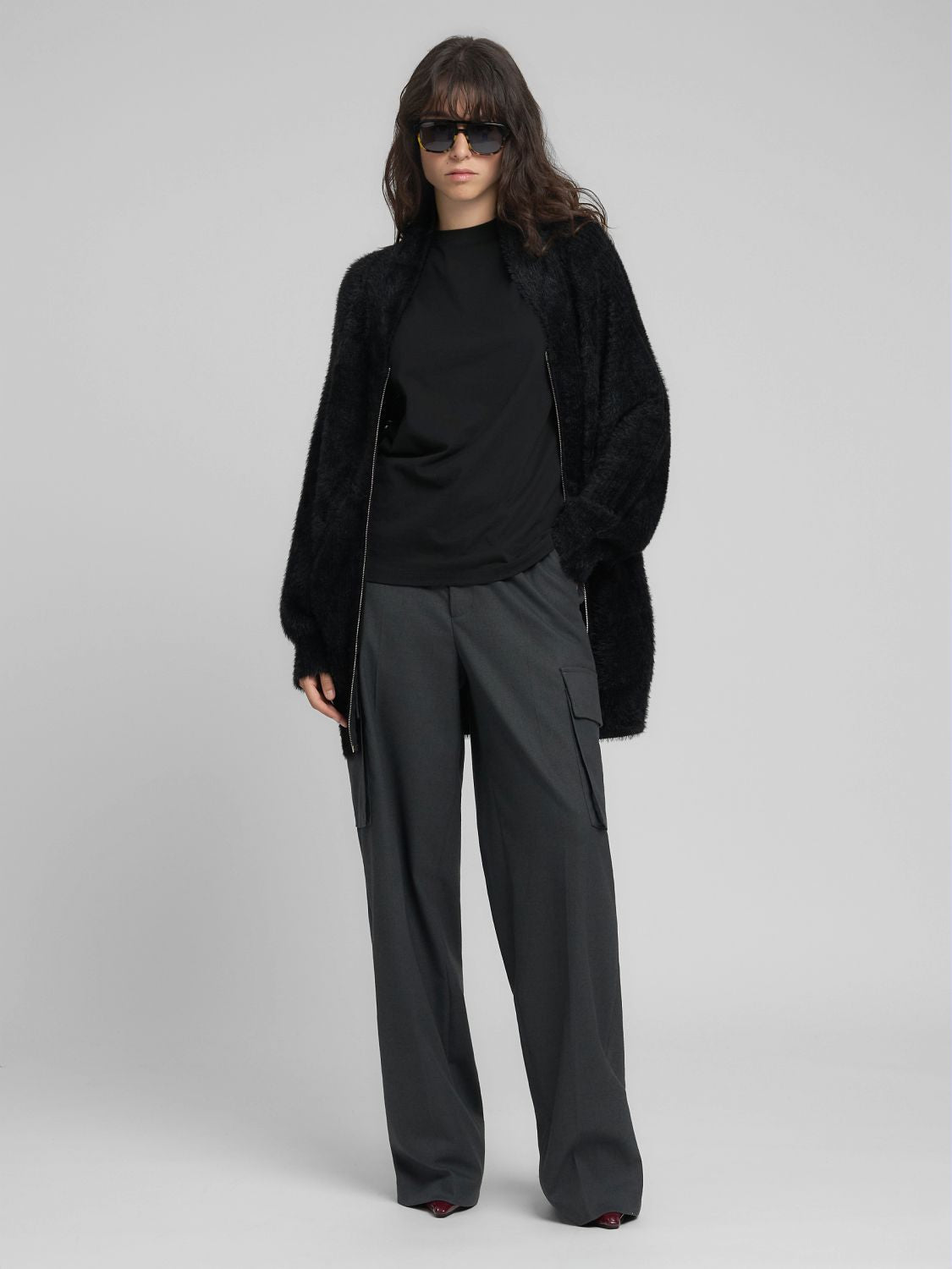 Dlouhý kardigan na zip