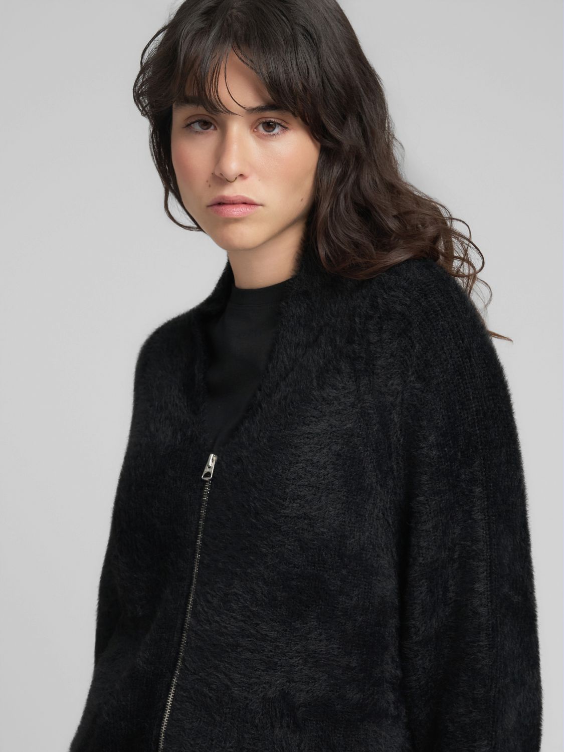 Dlouhý kardigan na zip