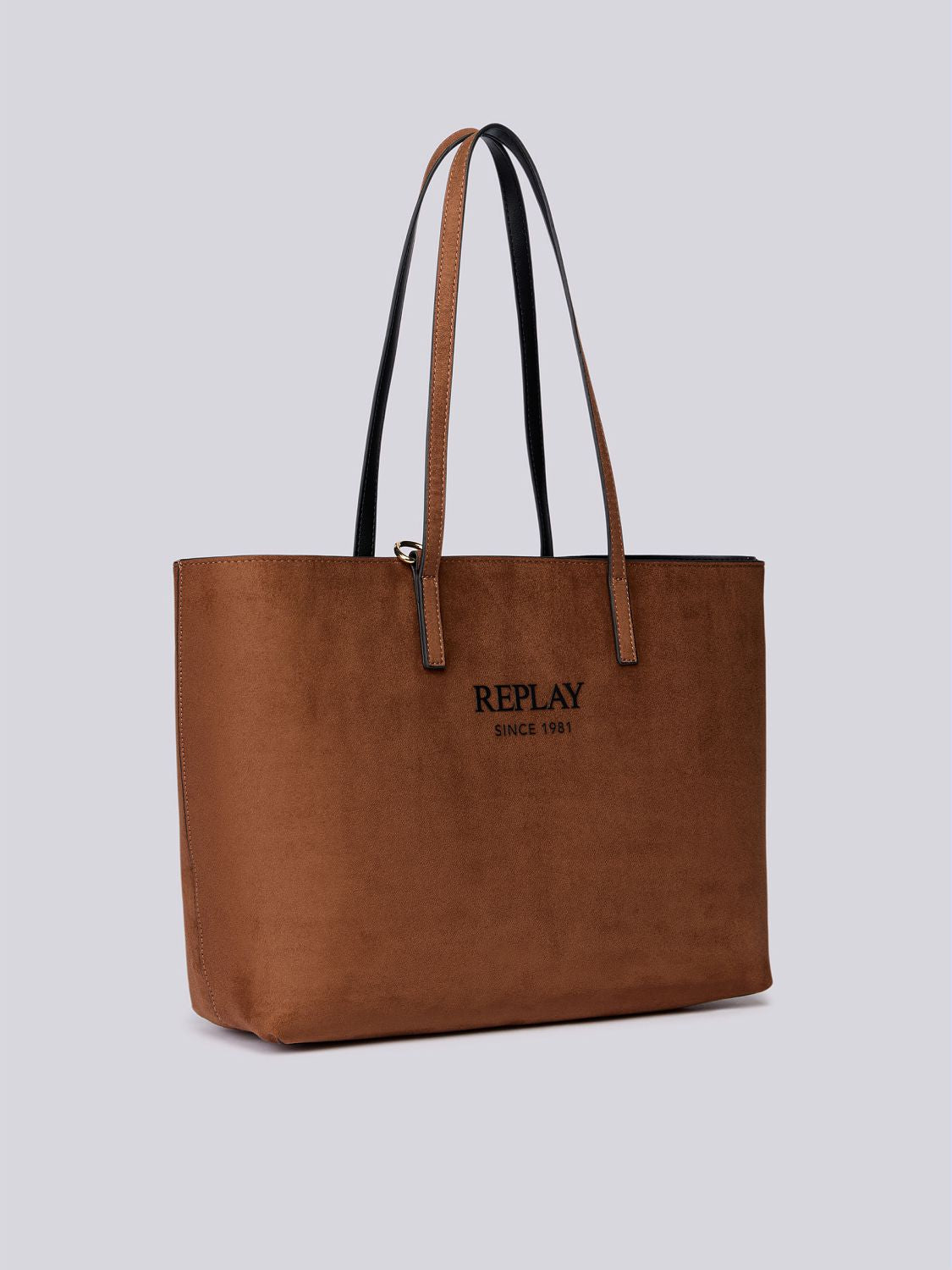 Dámská kabelka se semišovým vzhledem a chlupatou taštičkou