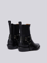 Kožené kotníkové boty s přezkami