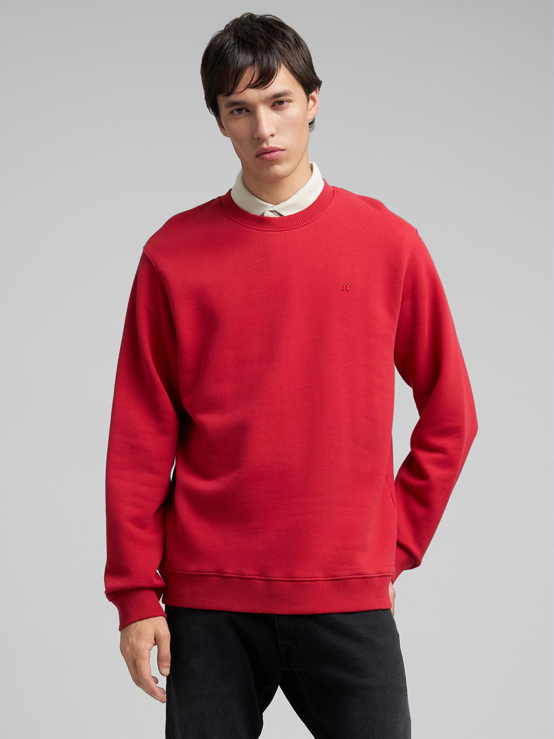 Pánská mikina s kulatým výstřihem a výšivkou