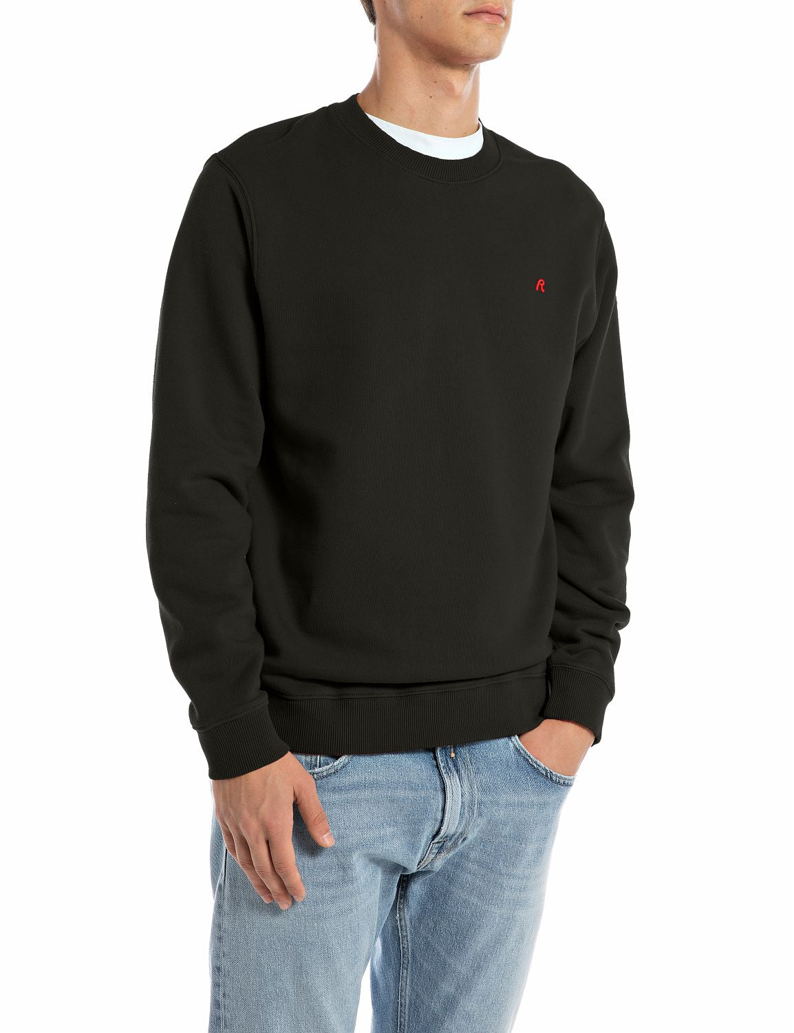 Pánská mikina s kulatým výstřihem a výšivkou