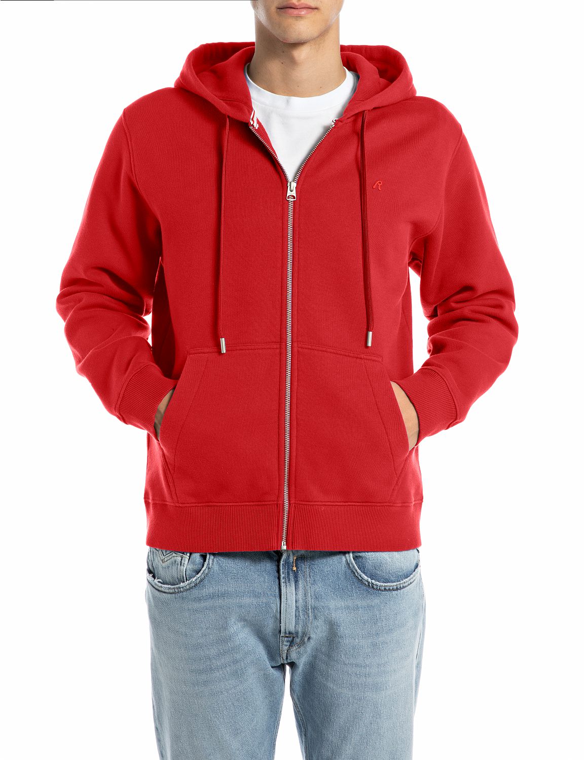 Jednoduchá pánská mikina na zip s kapucí