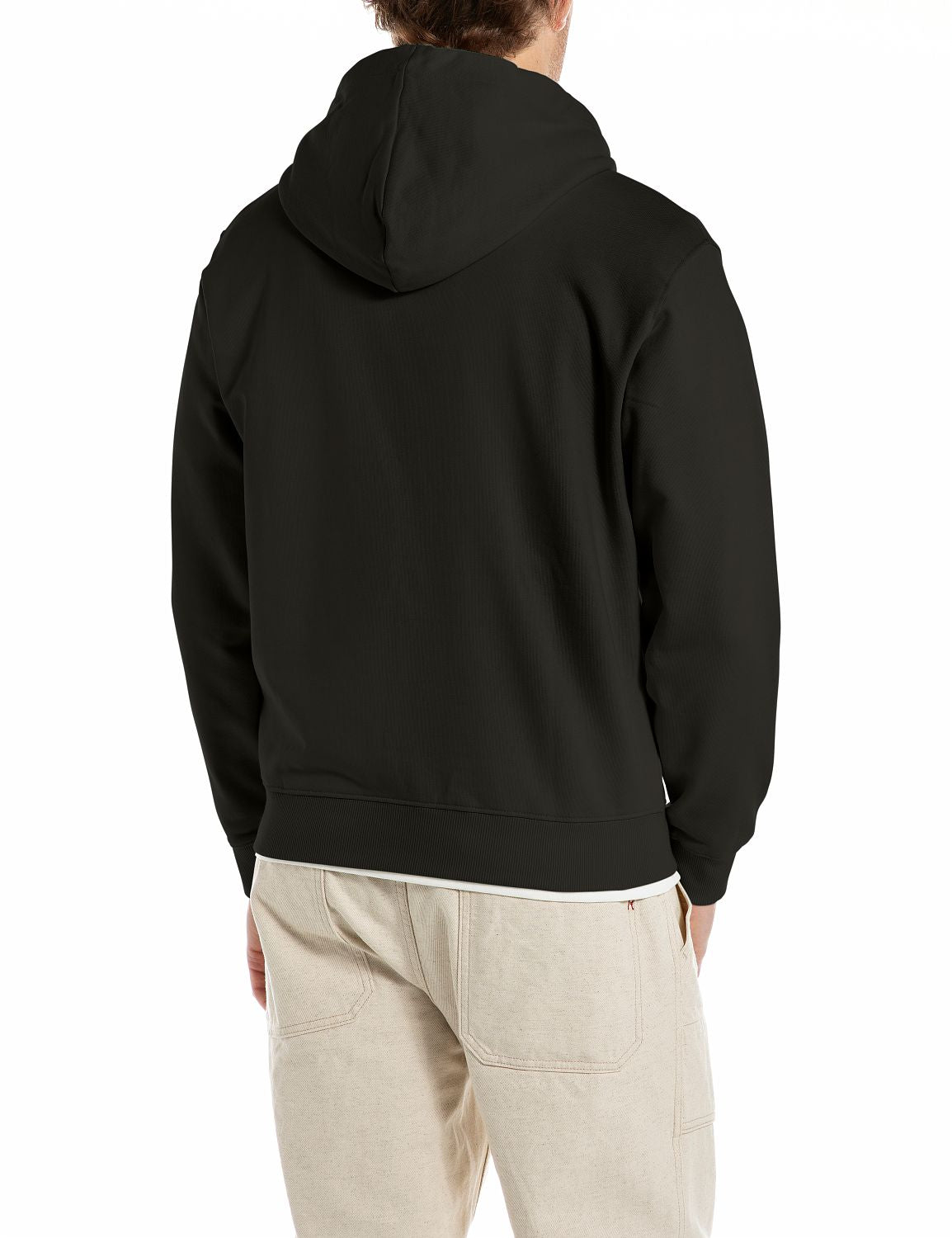 Pánská mikina na zip s kapucí a jemným nápisem "Replay"