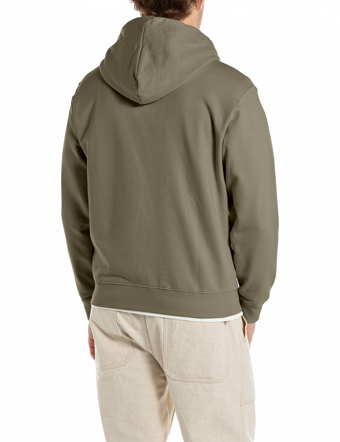 Pánská mikina na zip s kapucí a jemným nápisem "Replay"