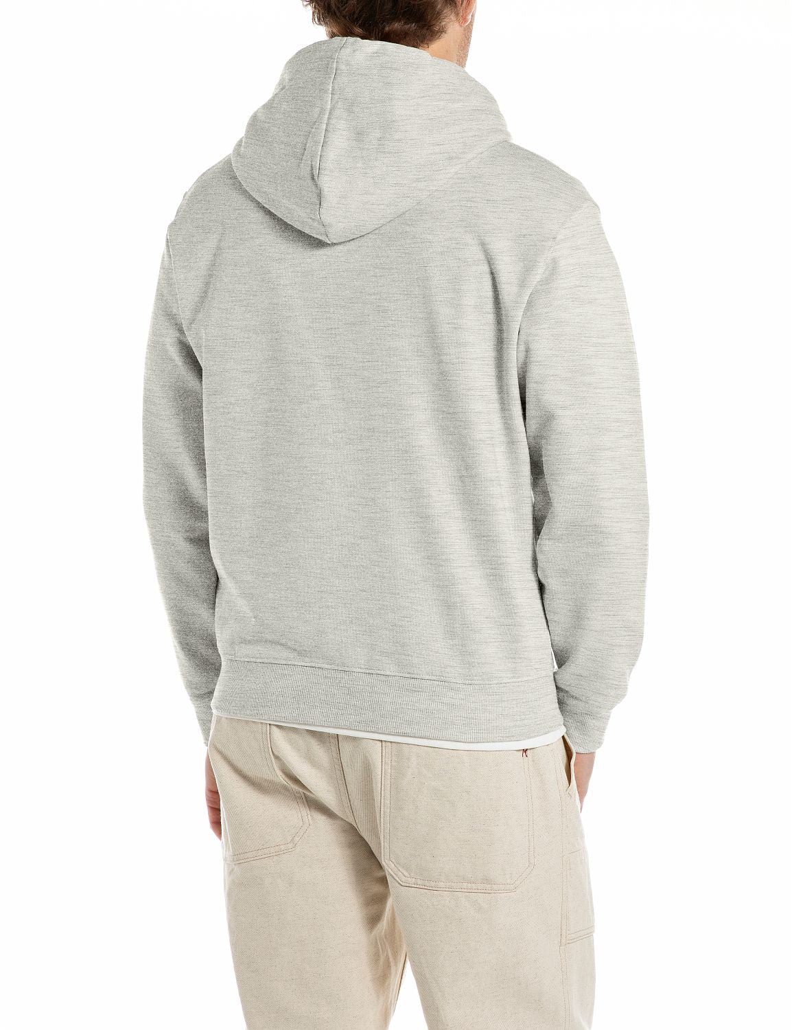 Pánská mikina na zip s kapucí a jemným nápisem "Replay"