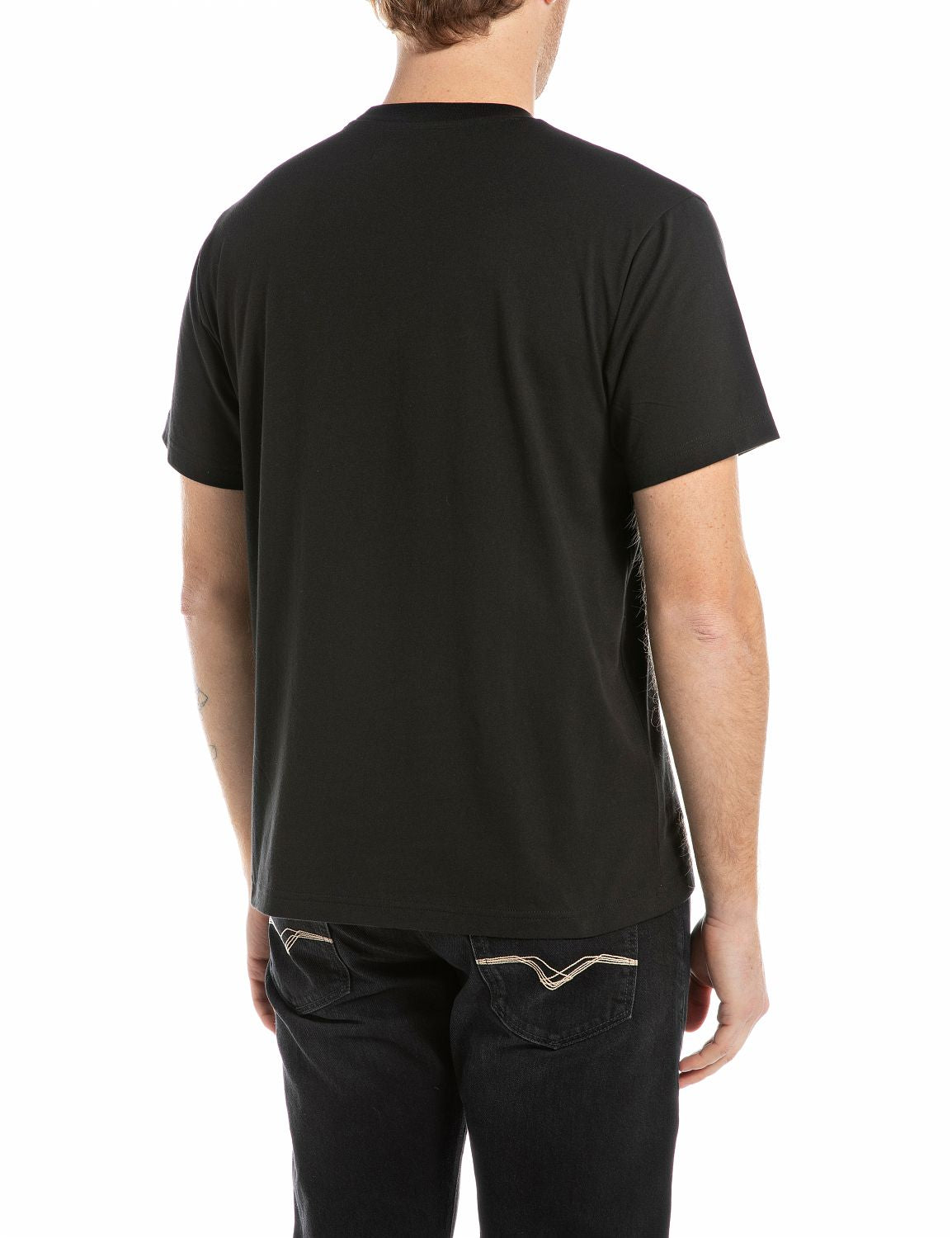 Jednoduché pánské tričko s krátkým rukávem a logem – Replay