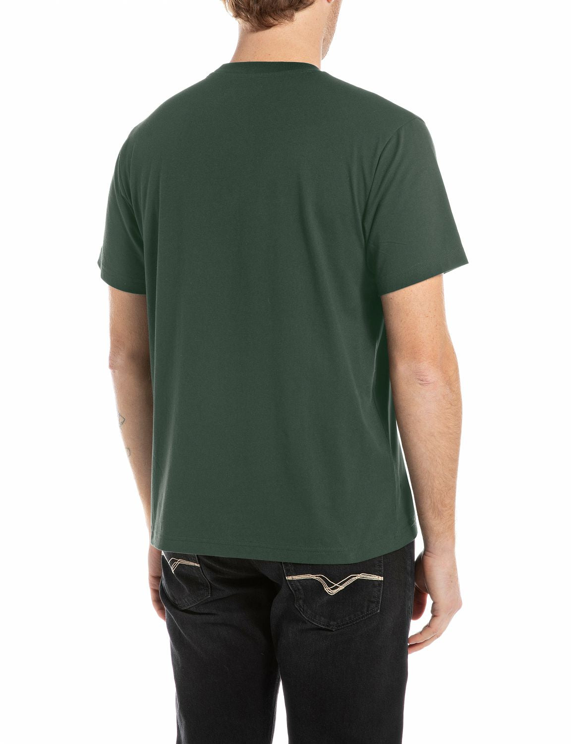 Jednoduché pánské tričko s krátkým rukávem a logem – Replay