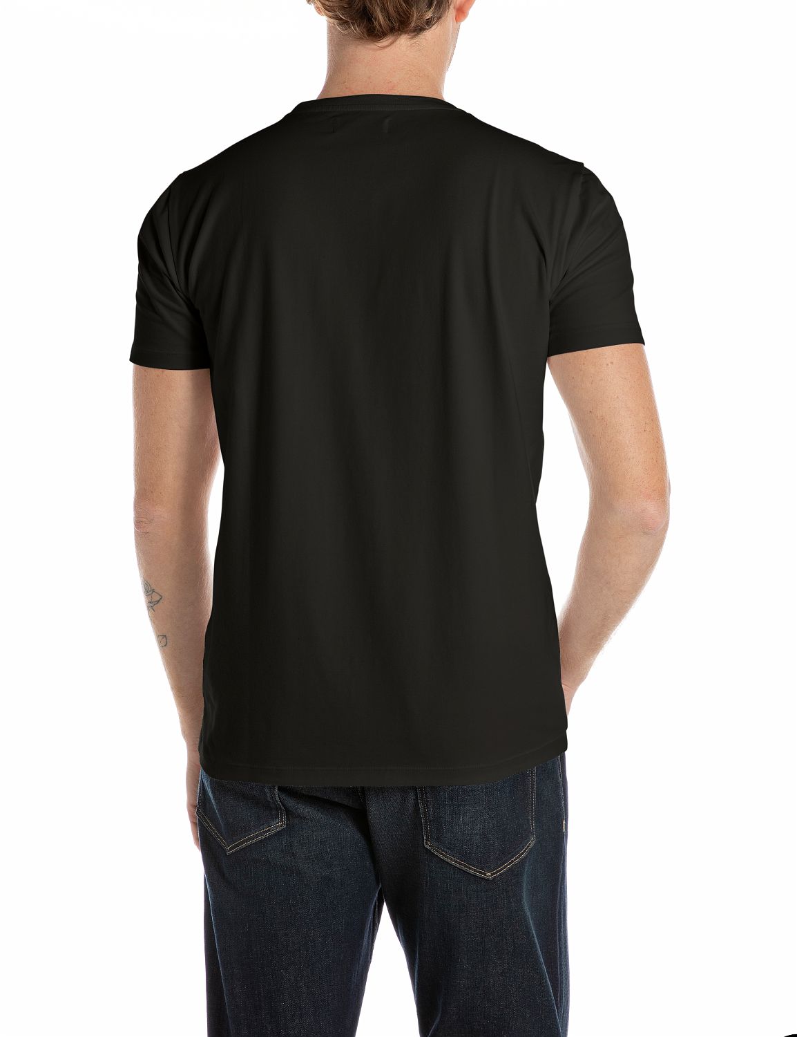 Přiléhavé tričko s jednoduchým nápisem"Replay"