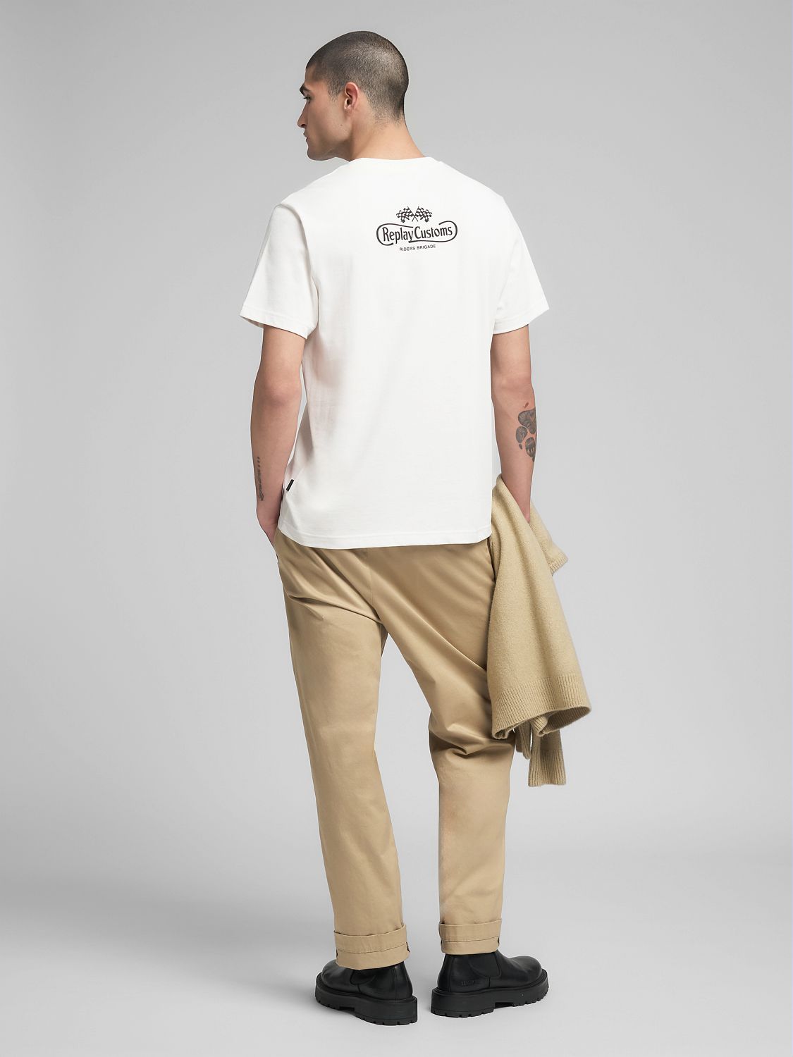 Úpletové tričko s náprsní kapsou a potiskem