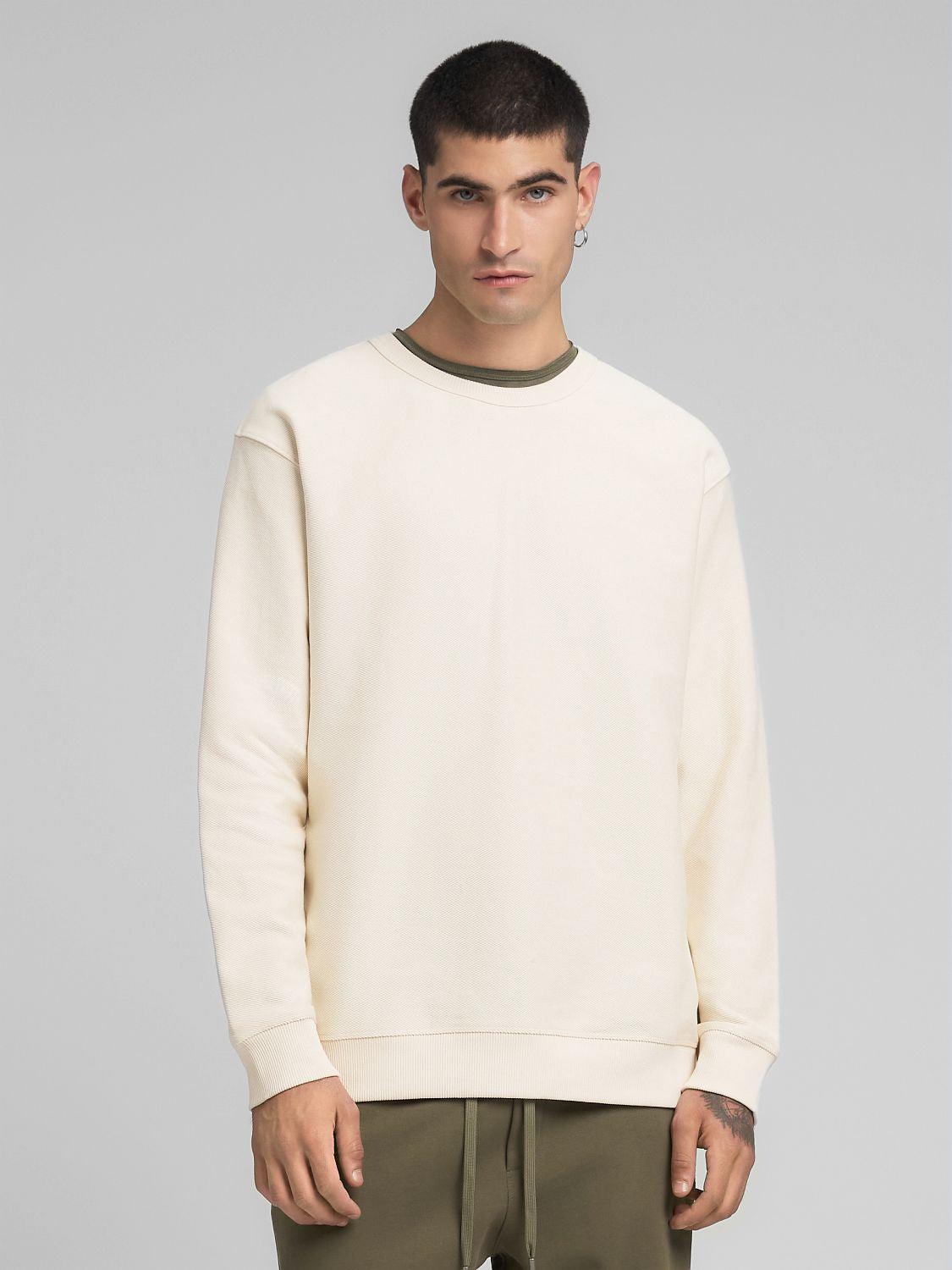 Jednoduchá bavlněná mikina s flísovou podšívkou