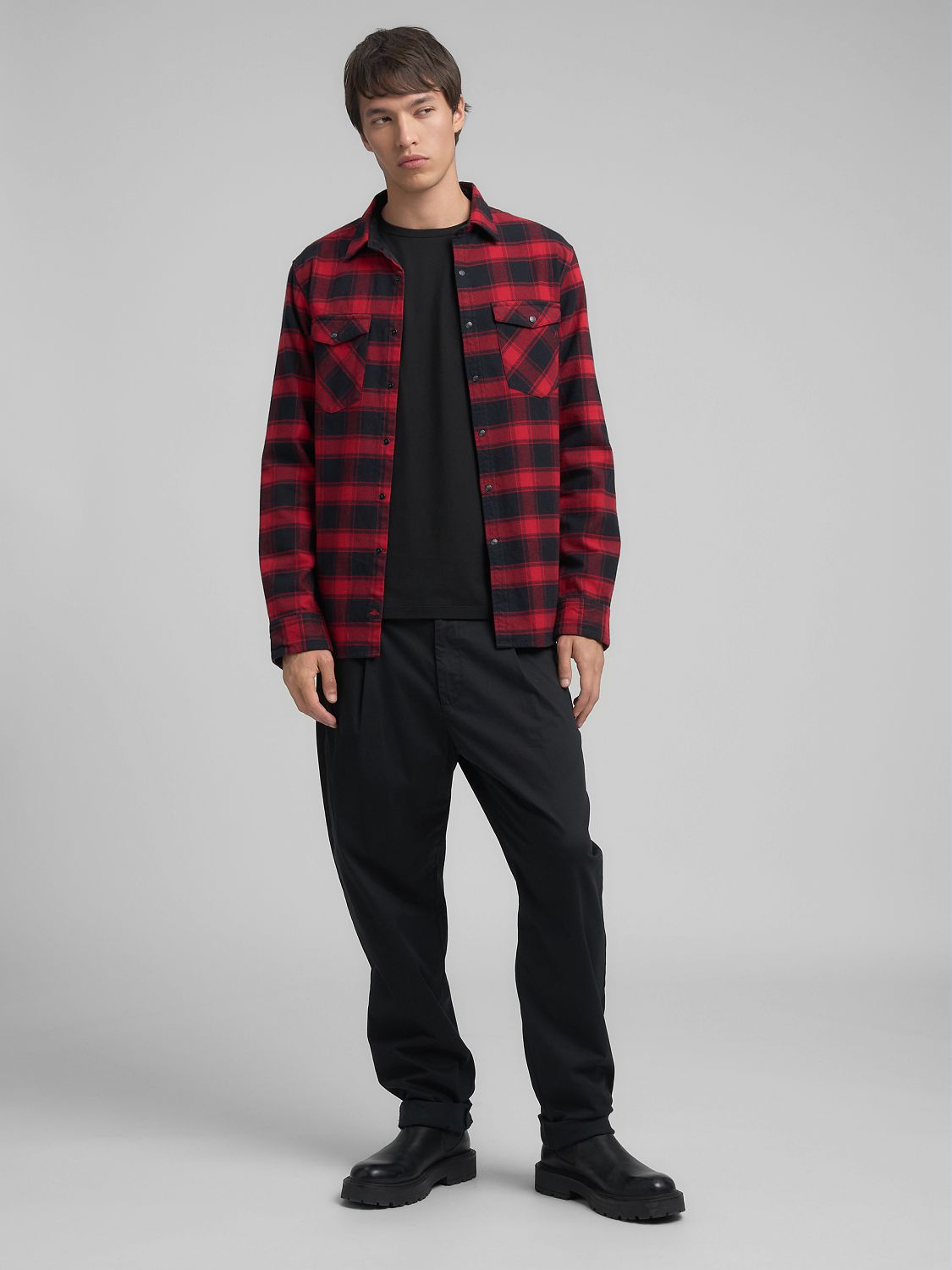 Pánská kostkovaná košile s kapsami