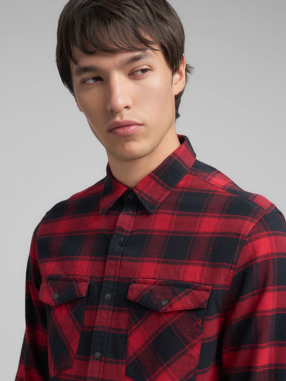 Pánská kostkovaná košile s kapsami