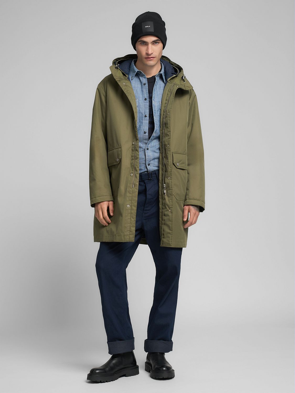 Pánská parka s kapucí