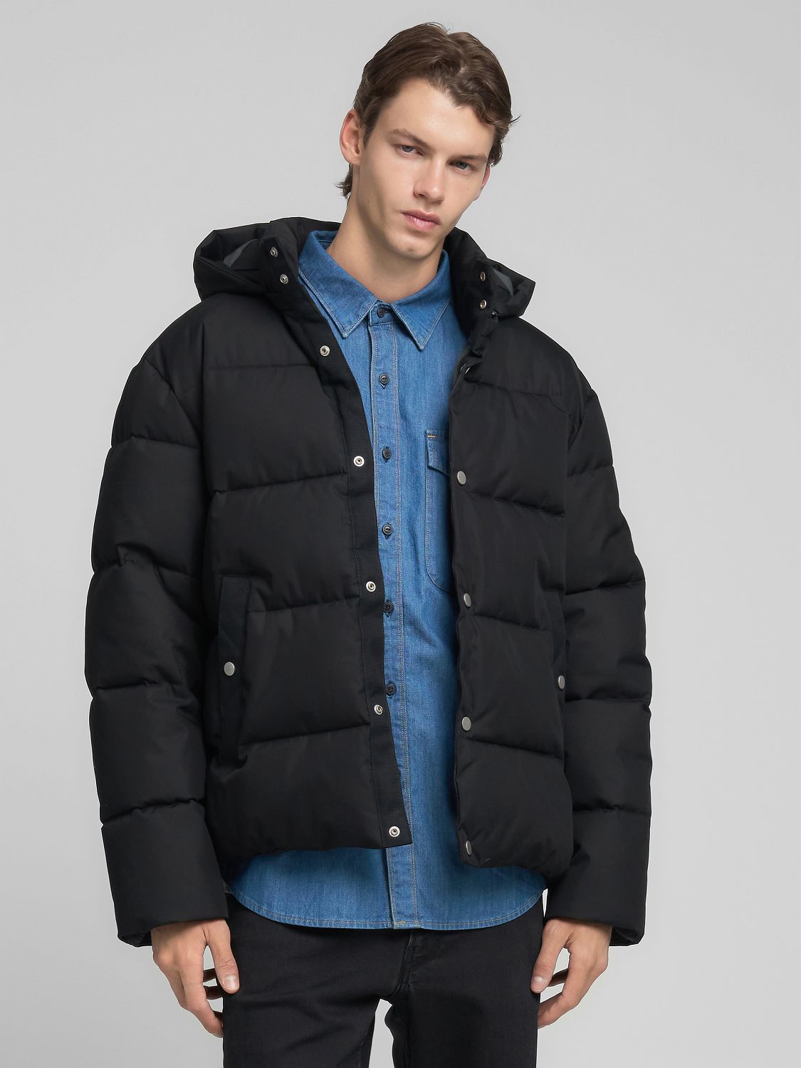 Pánská prošívaná bunda s kapucí