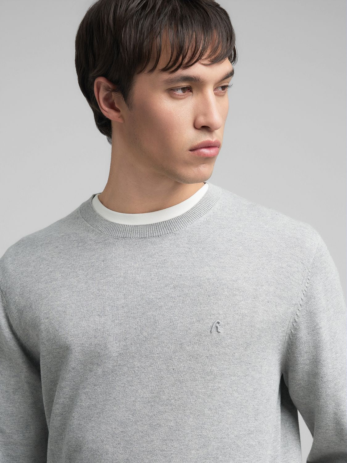 Pánský bavlněný svetr s výšivkou R