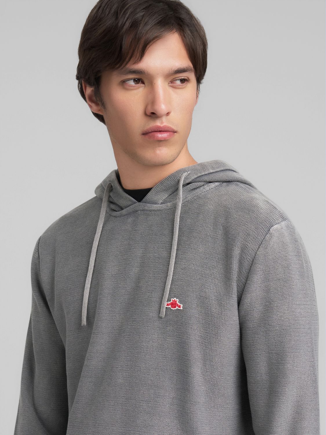 Pánský pletený svetr s kapucí z bavlny