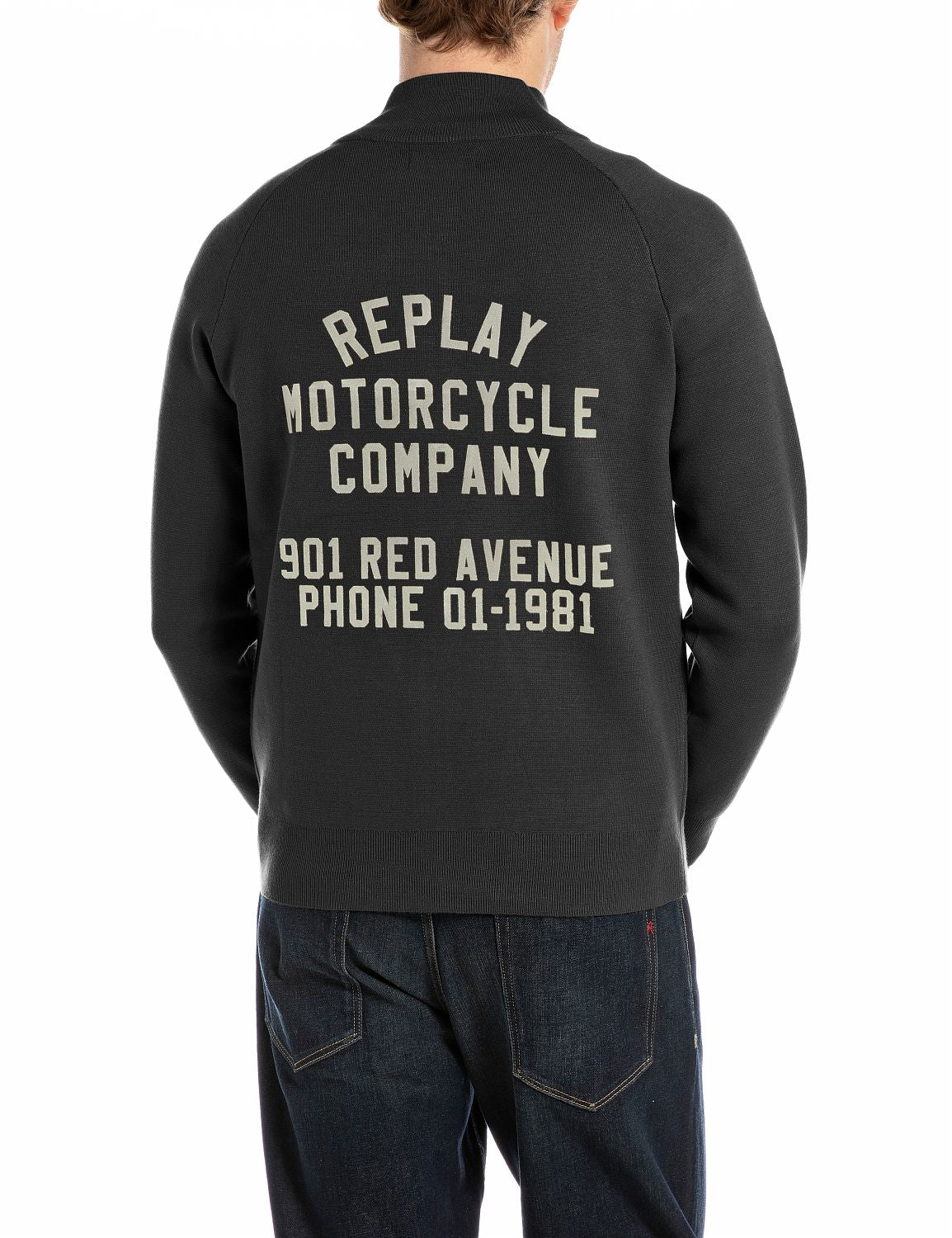 Stylová pánská mikina na zip s límcem