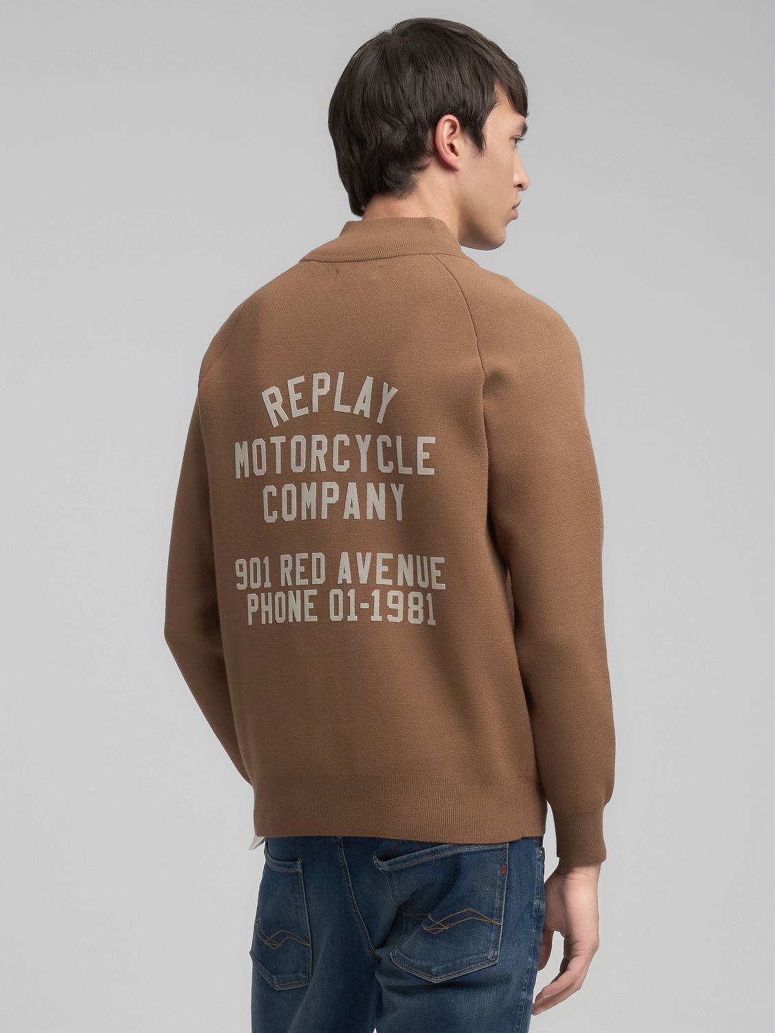 Stylová pánská mikina na zip s límcem