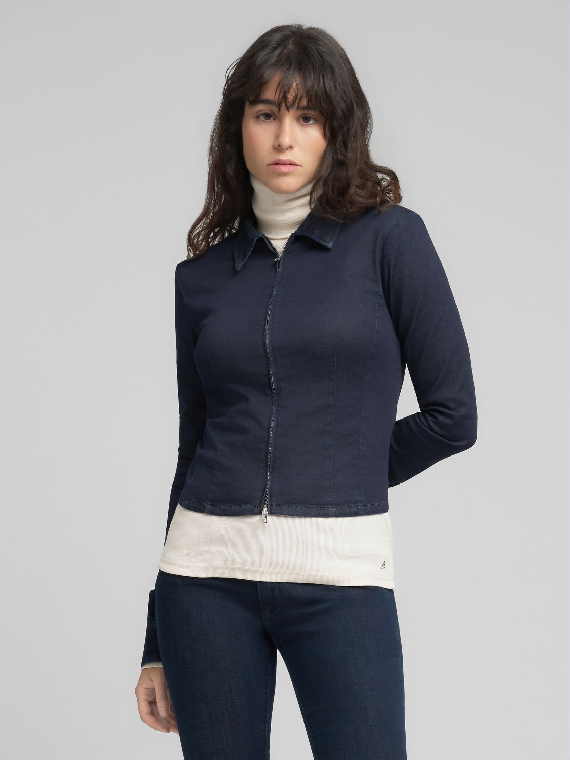 Džínová košile na zip