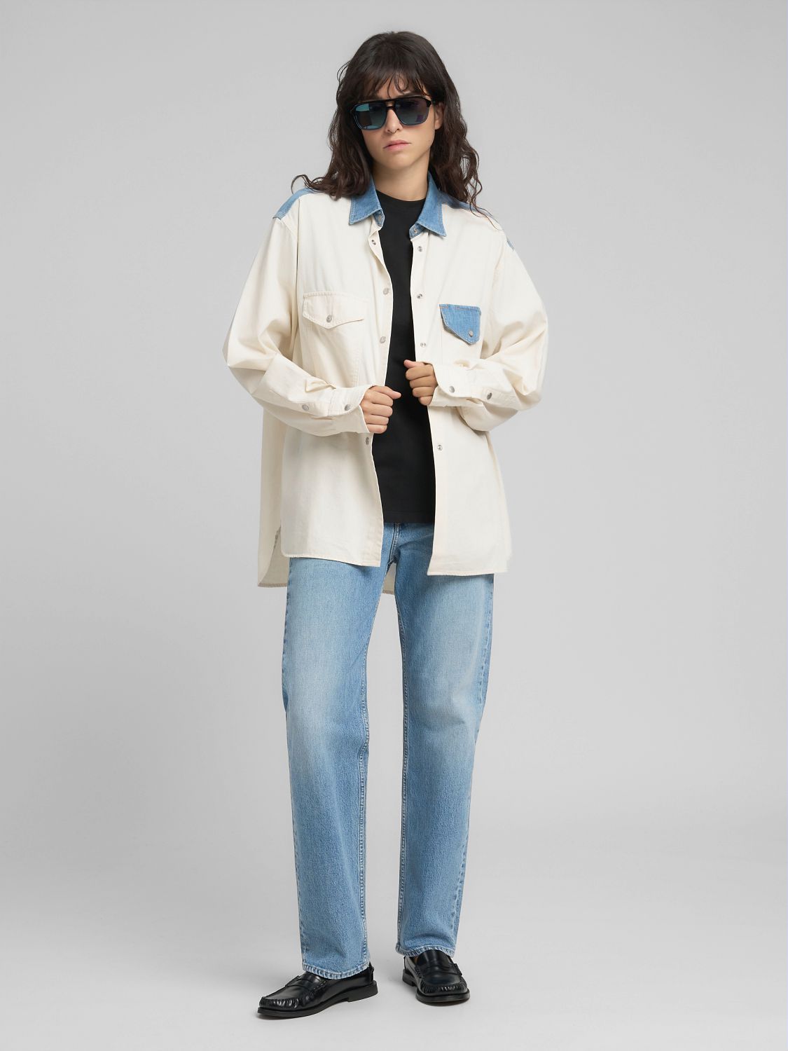 Dámská džínová oversized košile