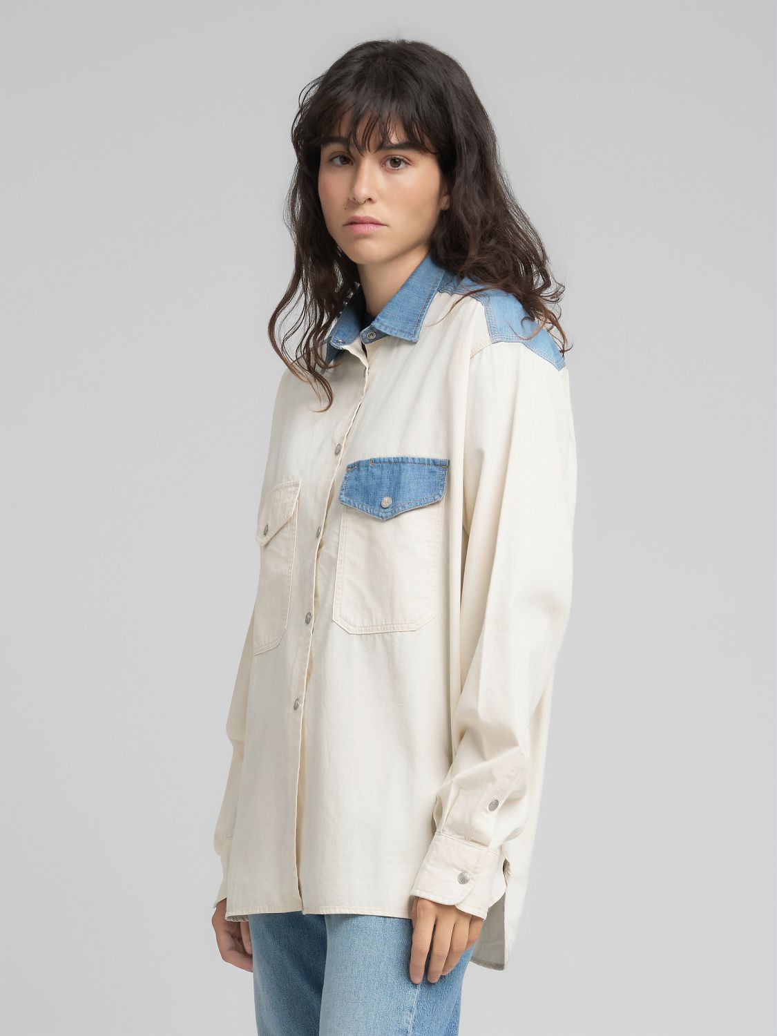 Dámská džínová oversized košile