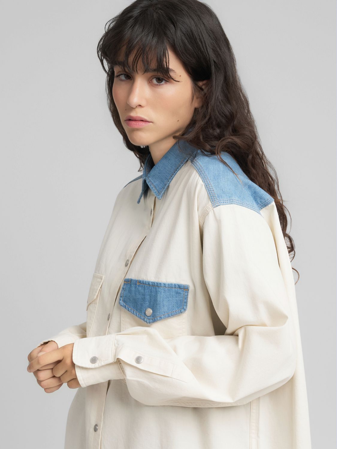 Dámská džínová oversized košile