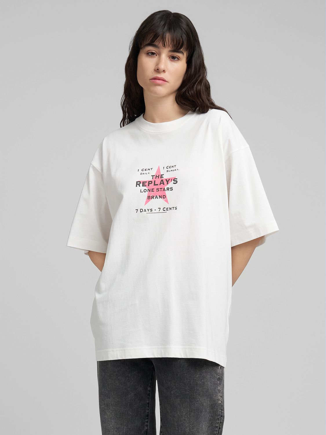 DÁMSKÉ TRIČKO VOLNÉHO STŘIHU S POTISKEM