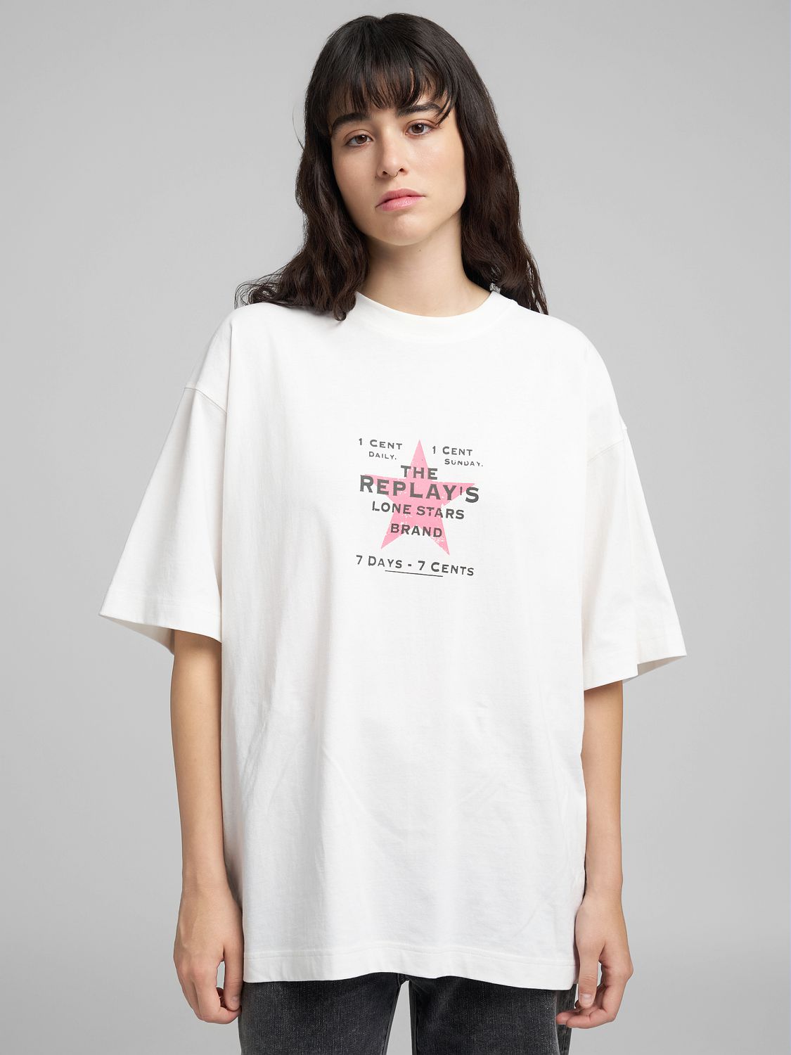 DÁMSKÉ TRIČKO VOLNÉHO STŘIHU S POTISKEM