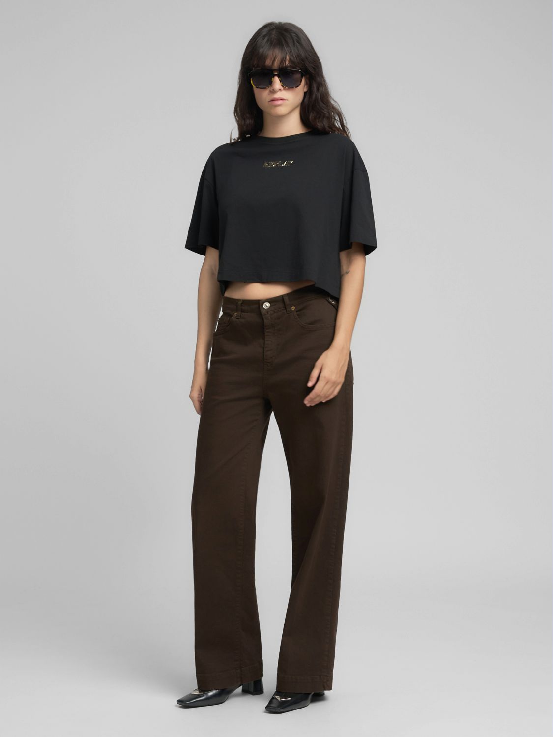 Dámské crop tričko s logem