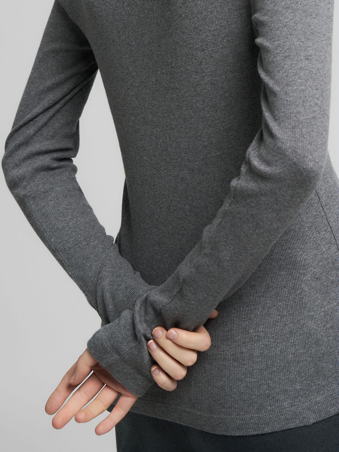 Dámské žebrované tričko s dlouhým rukávem