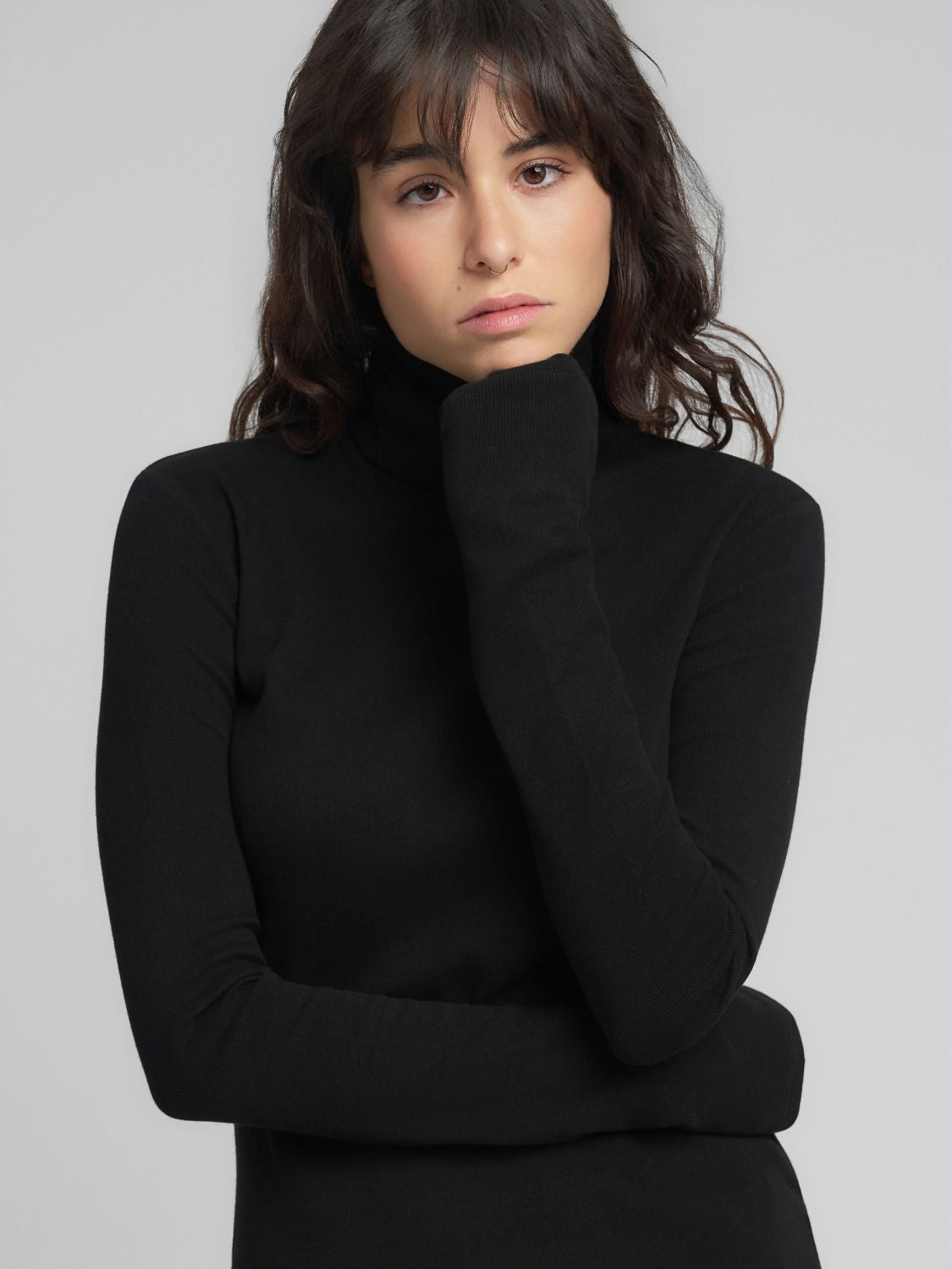 Dámské žebrované tričko s rolákem