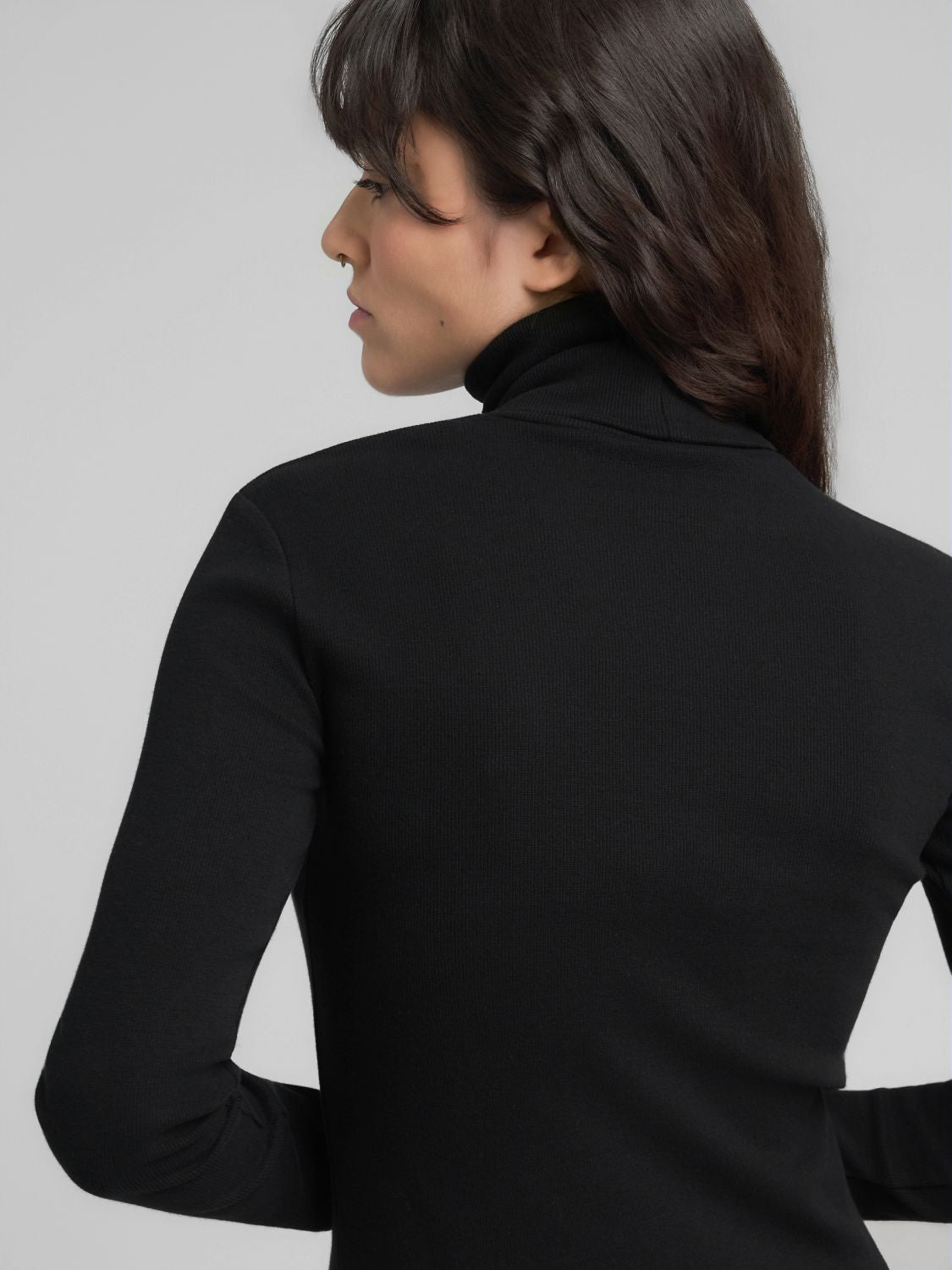 Dámské žebrované tričko s rolákem