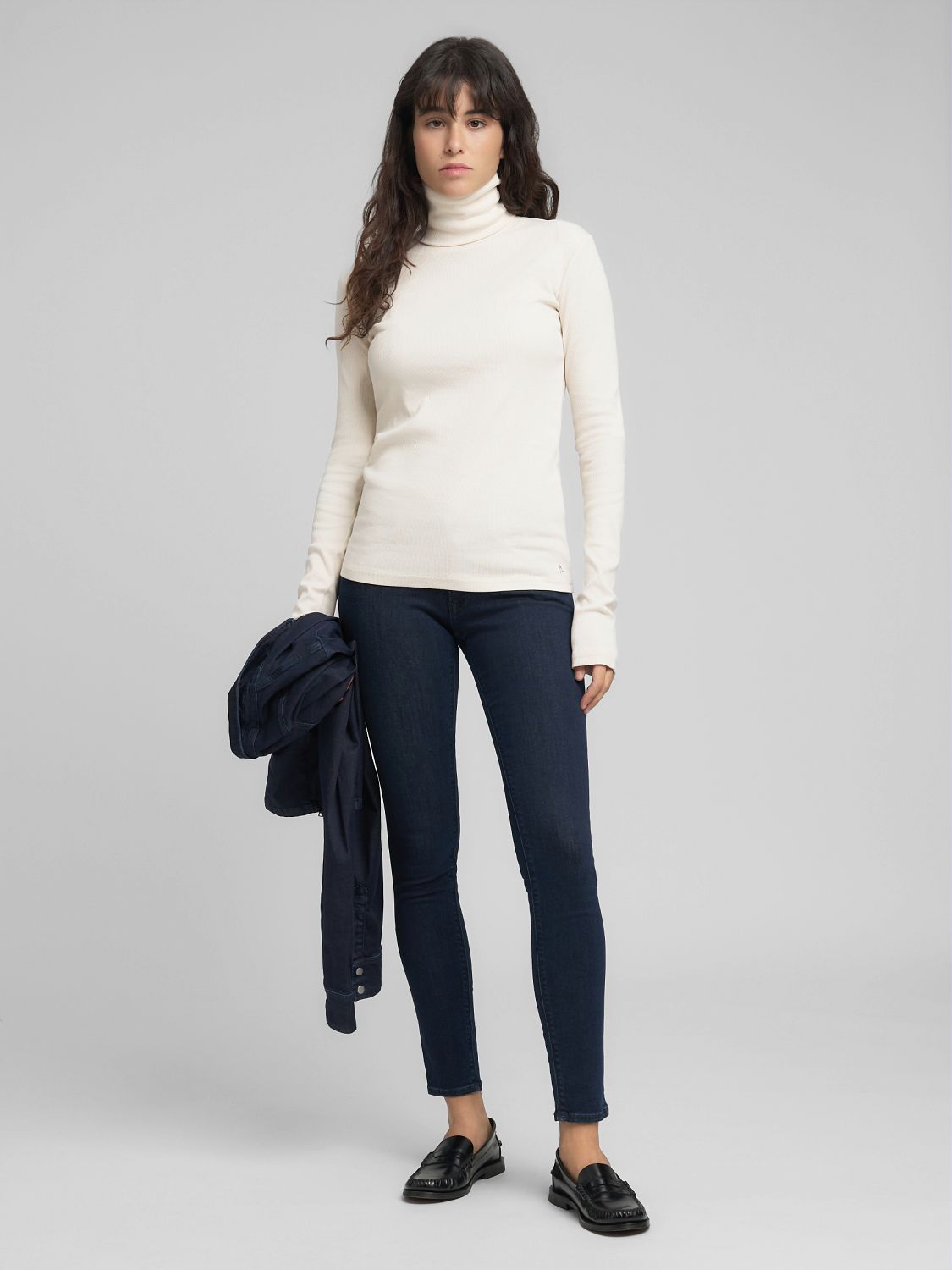 Dámské žebrované tričko s rolákem