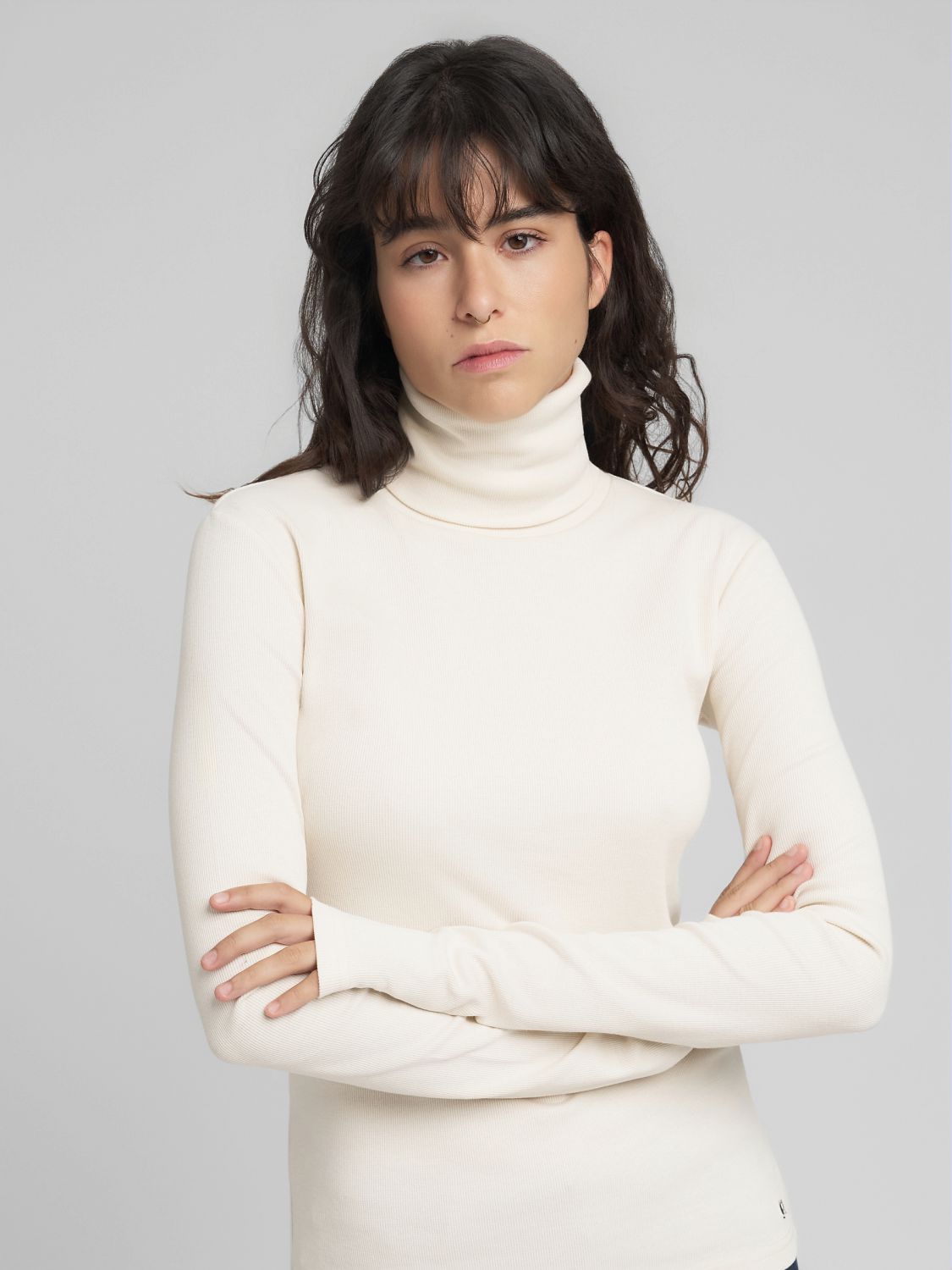 Dámské žebrované tričko s rolákem