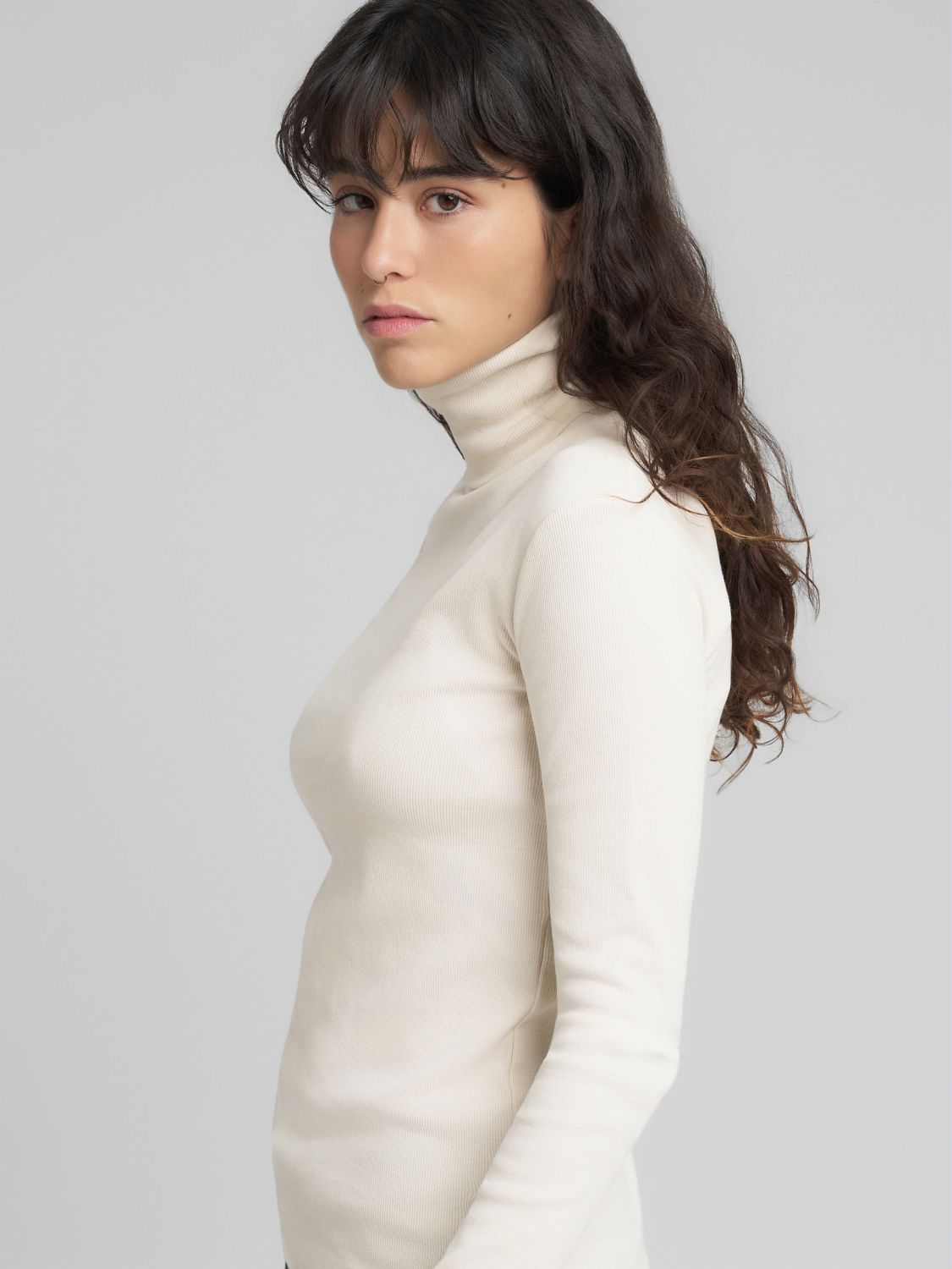 Dámské žebrované tričko s rolákem