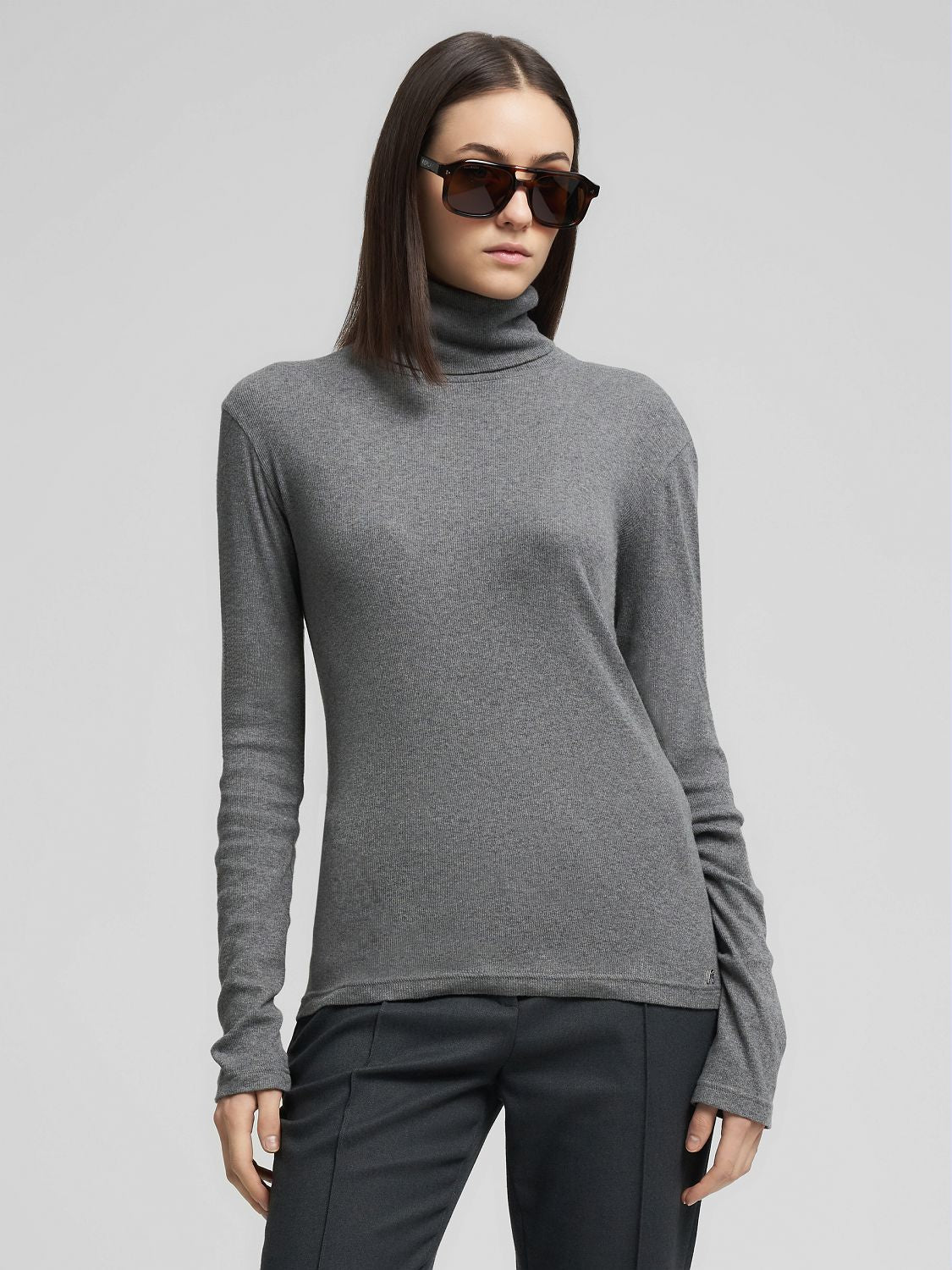 Dámské žebrované tričko s rolákem