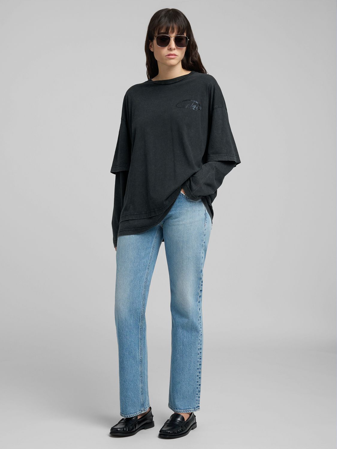 Volné tričko s dlouhým rukávem