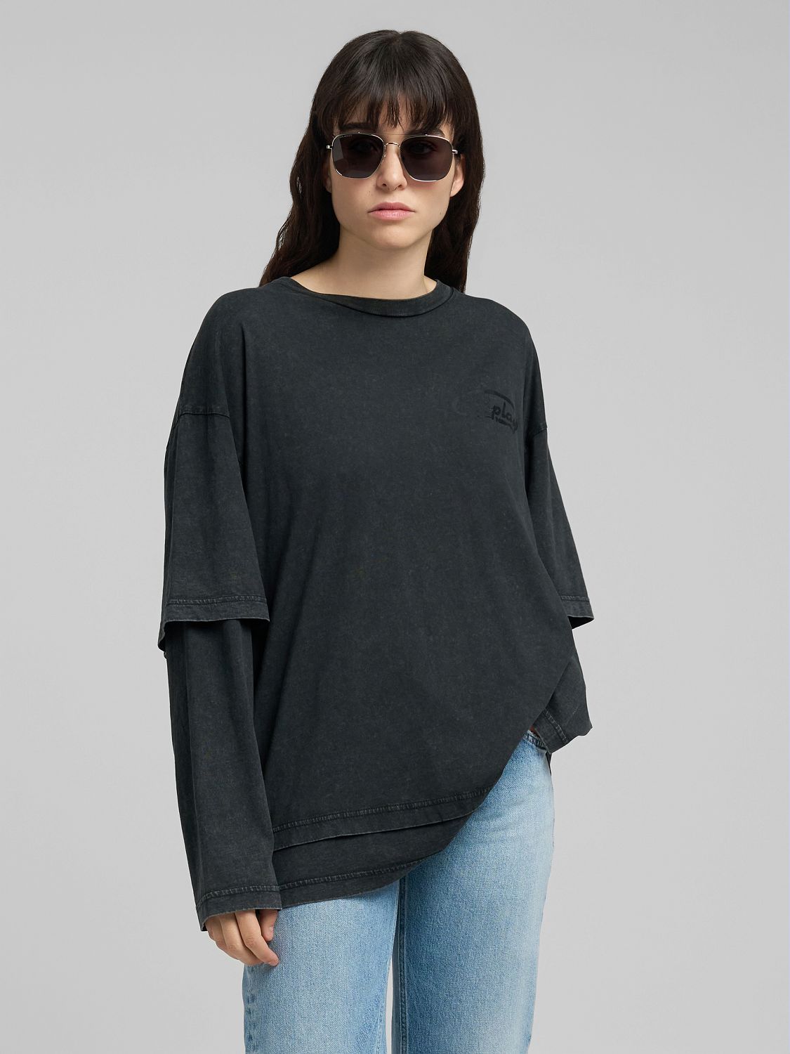 Volné tričko s dlouhým rukávem