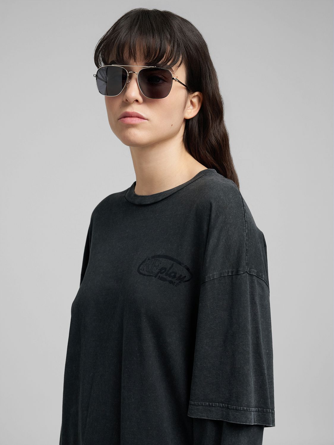 Volné tričko s dlouhým rukávem