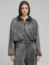 Dámská mikina s límečkem a zipem