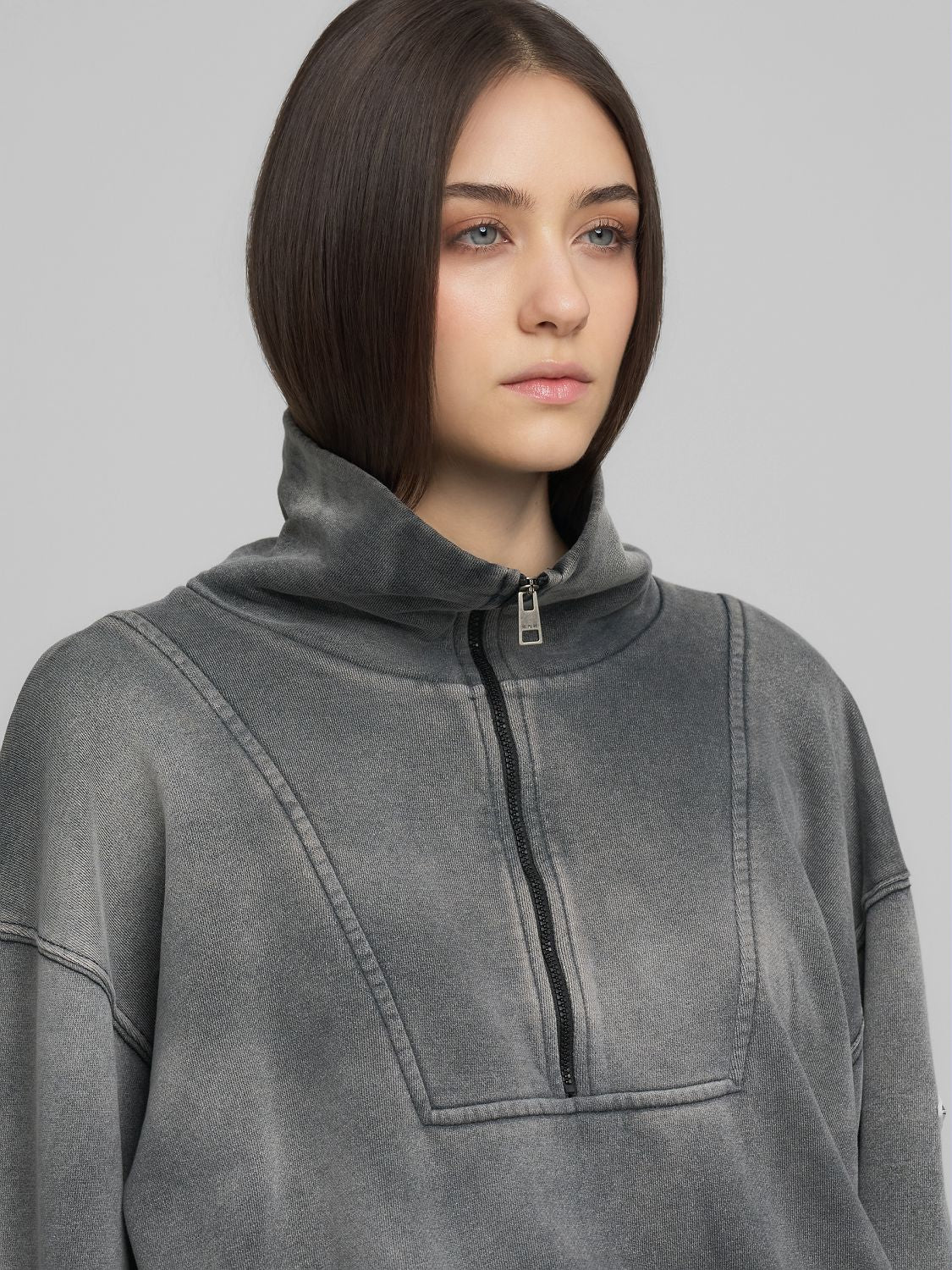 Dámská mikina s límečkem a zipem