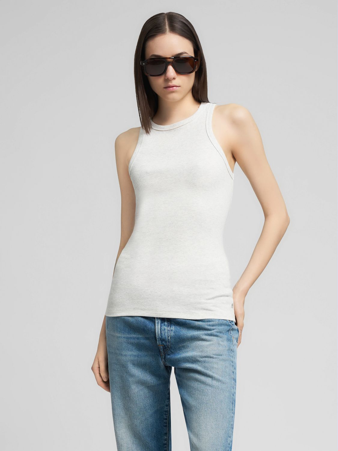 Dámské žebrované tílko z bavlny