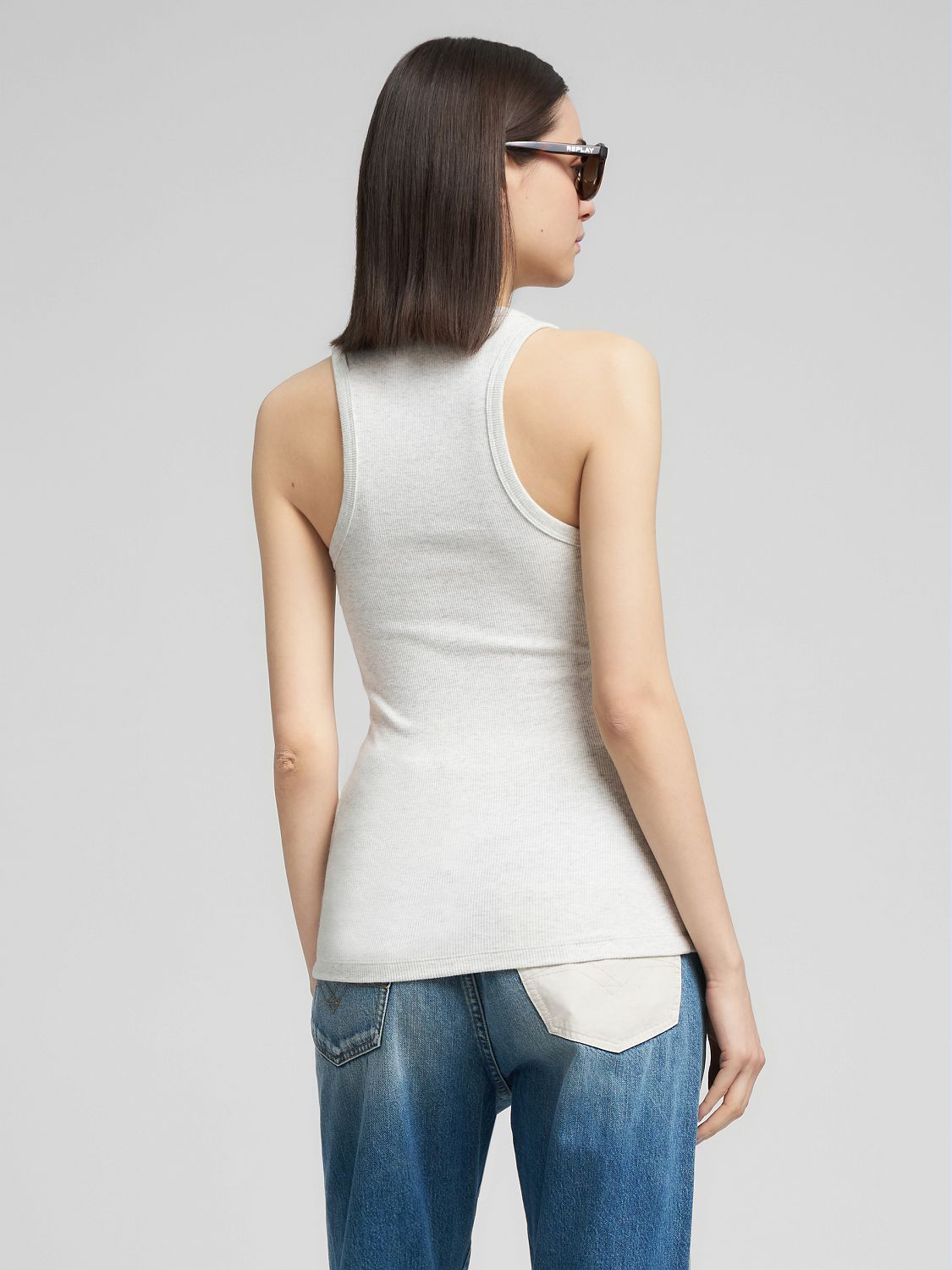 Dámské žebrované tílko z bavlny