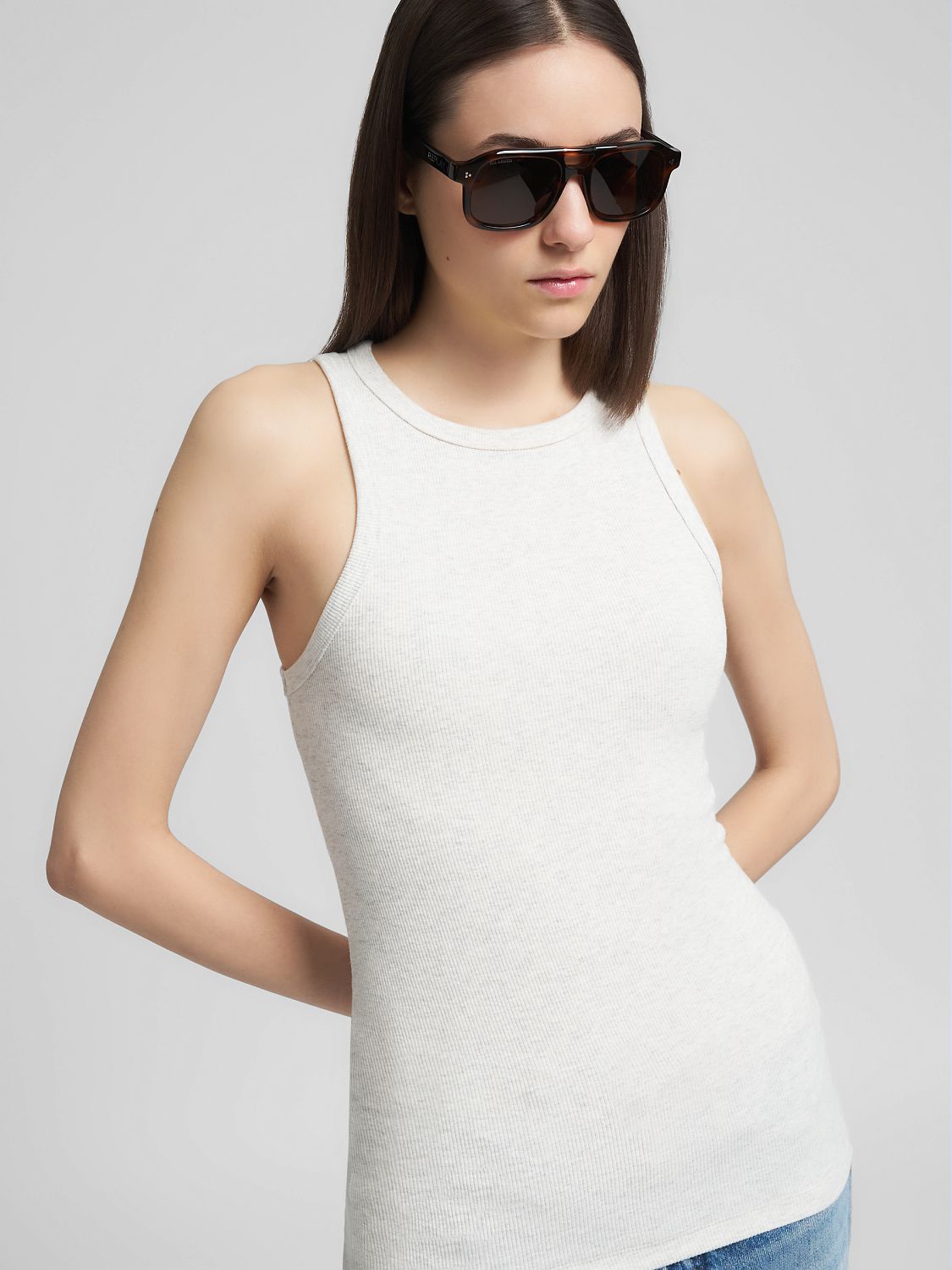 Dámské žebrované tílko z bavlny