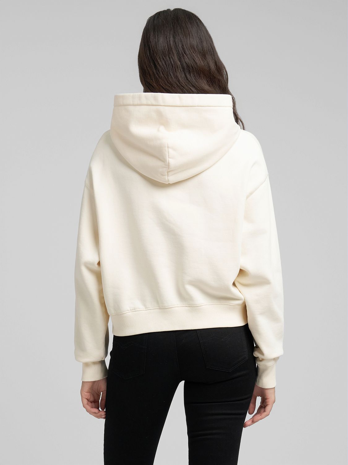 Krátká mikina s kapucí a potiskem