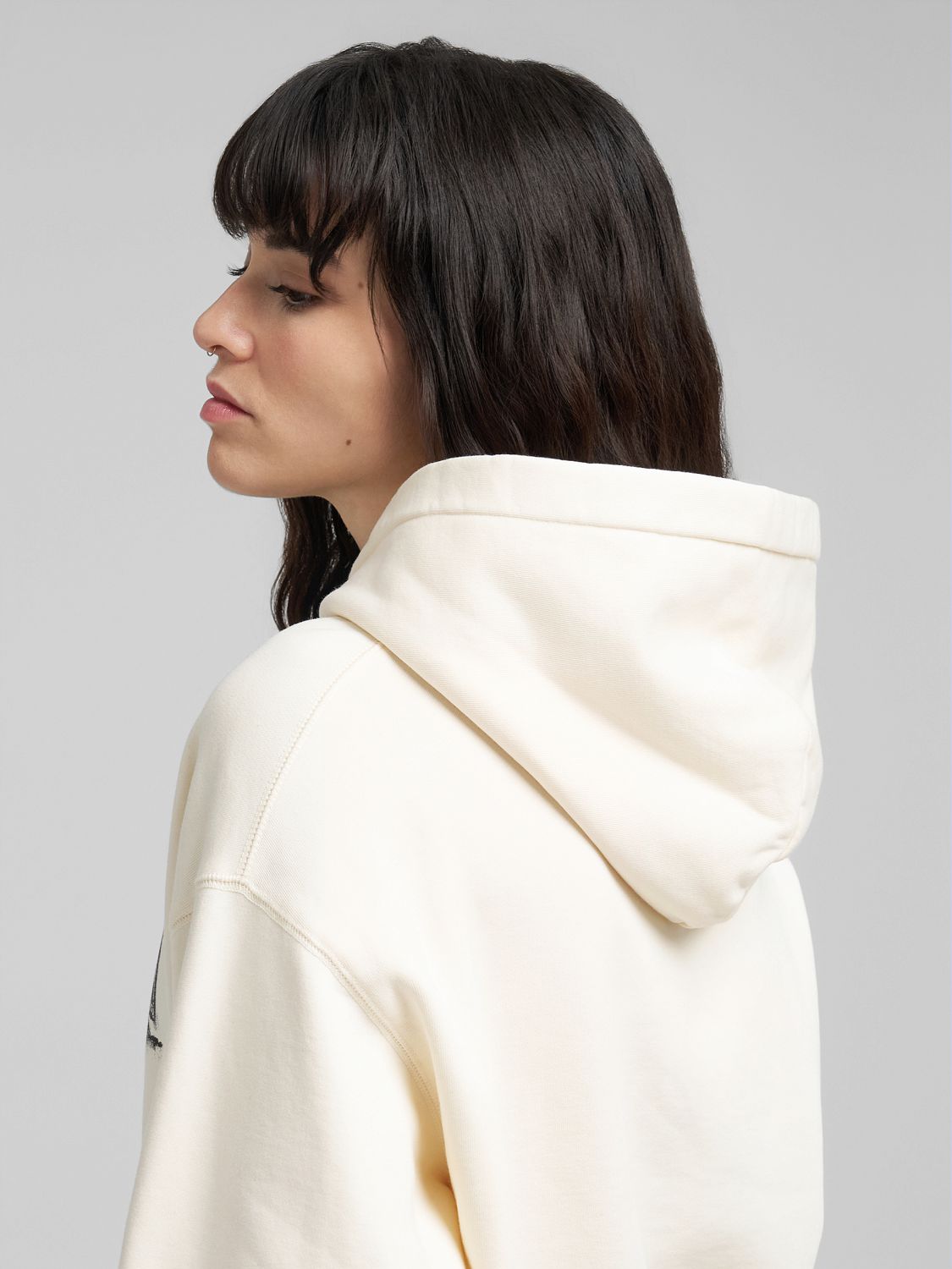 Krátká mikina s kapucí a potiskem