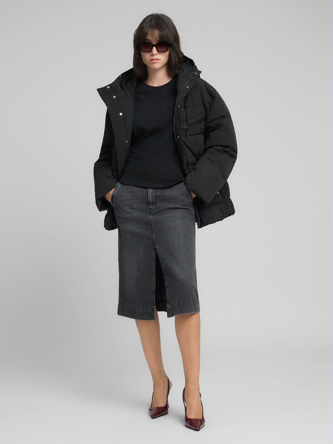 Prošívaná bunda s kapucí