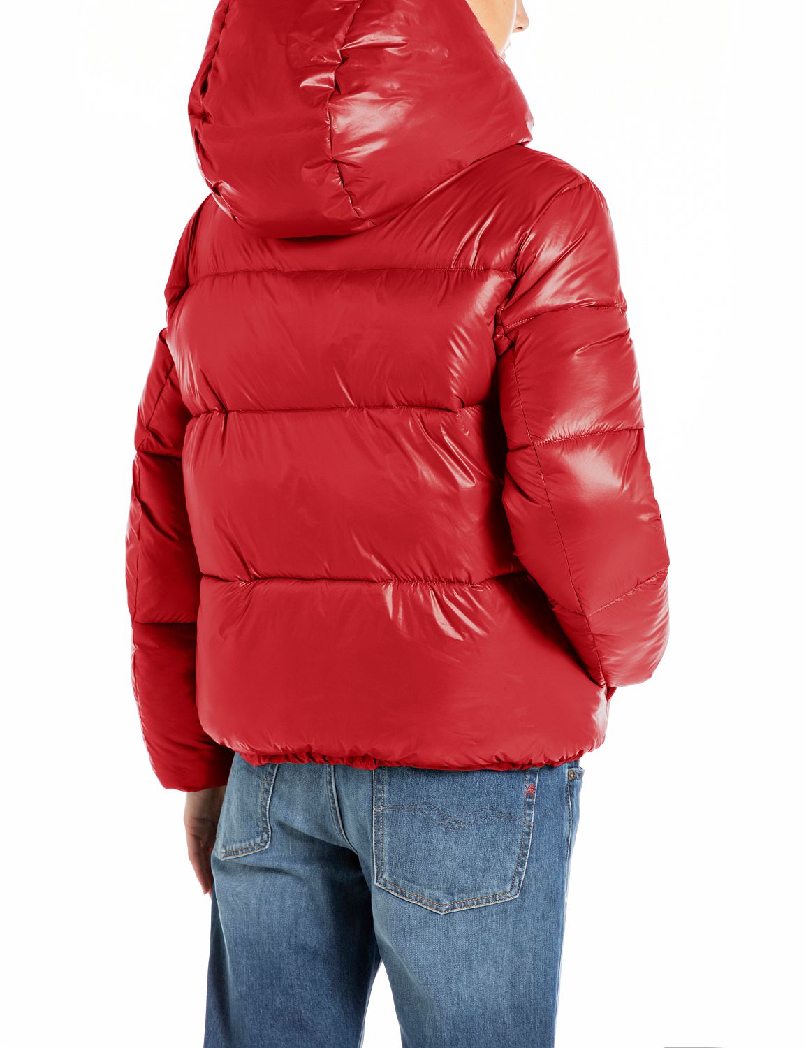 Dámská prošívaná bunda z lesklého nylonu